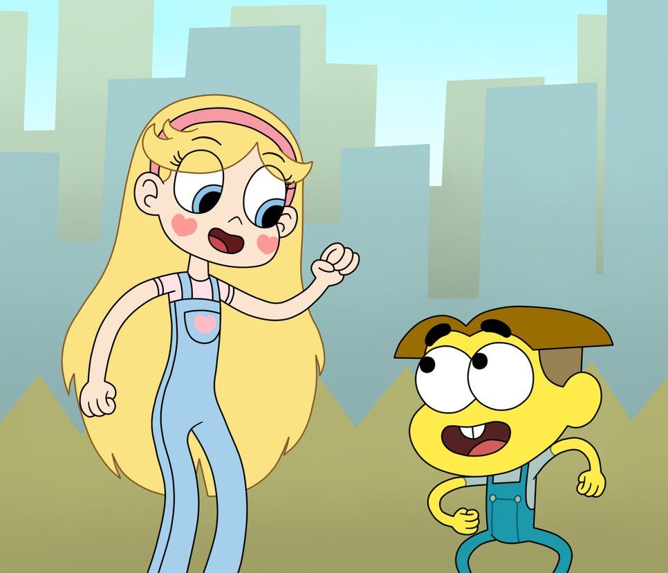 Star Butterfly and Cricket Green in the big city