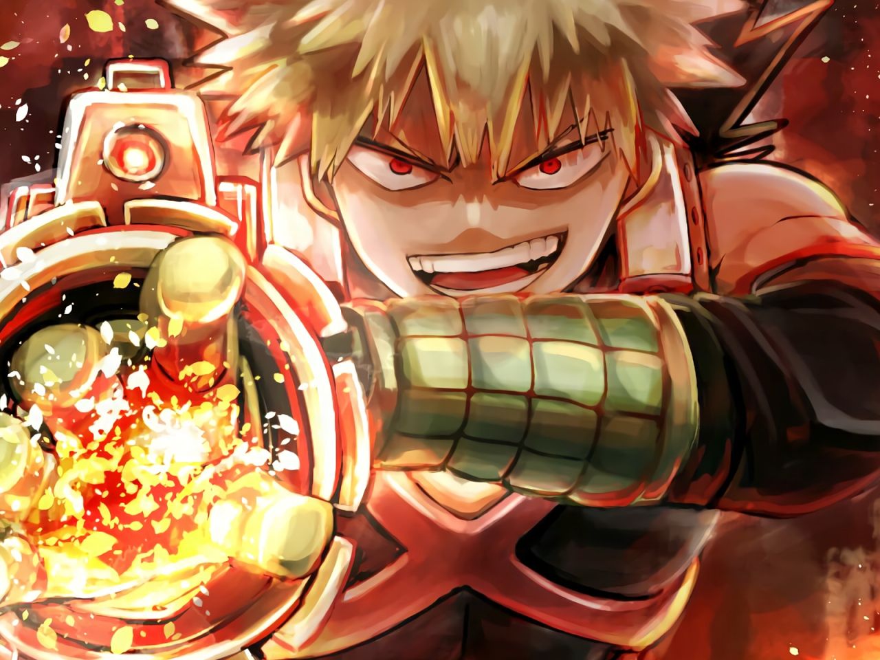Desktop Wallpaper Blonde Anime Boy, Katsuki Bakugo, Boku No Hero