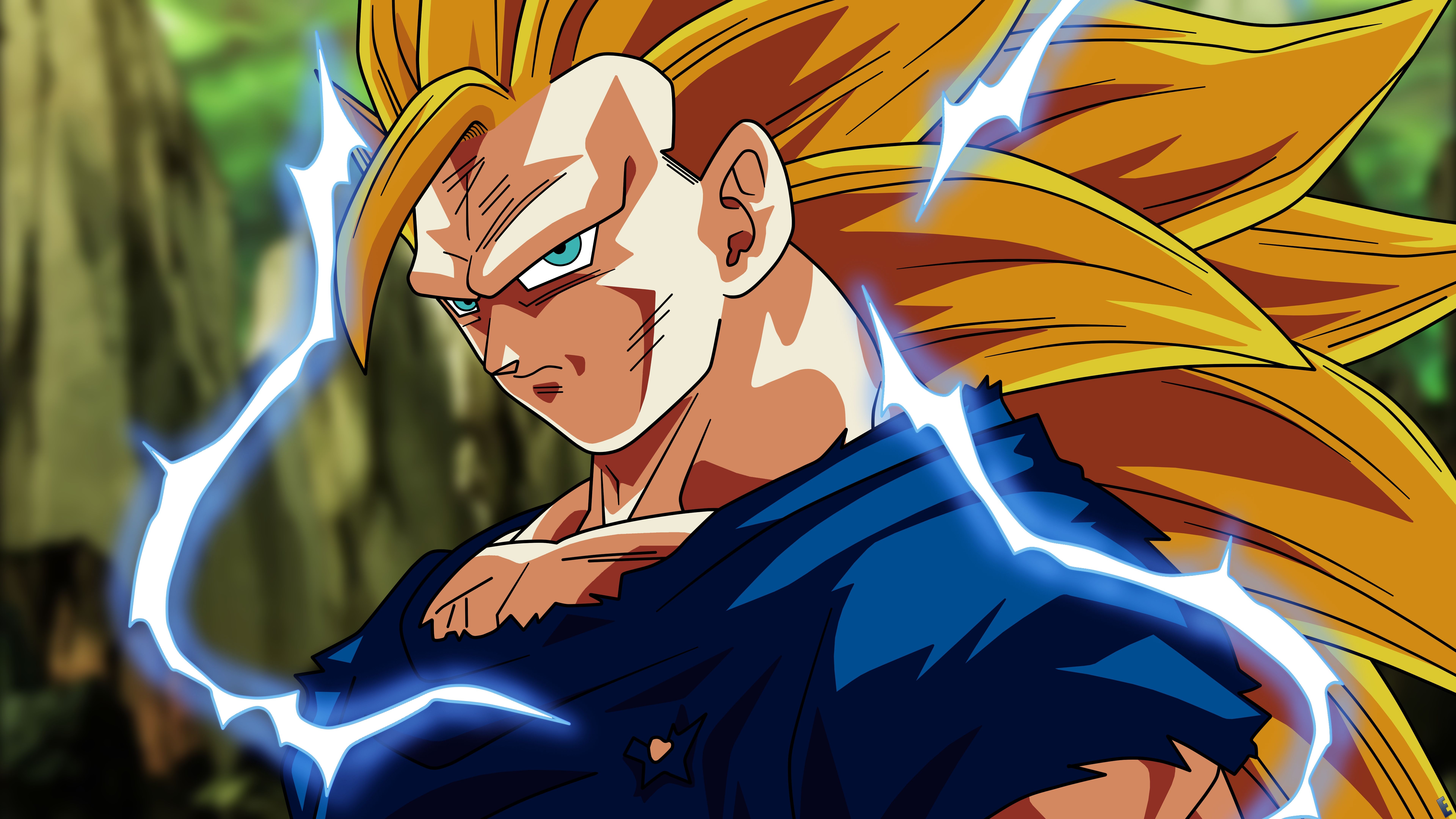 Download The powerful Super Saiyan 3 form of Goku Wallpaper