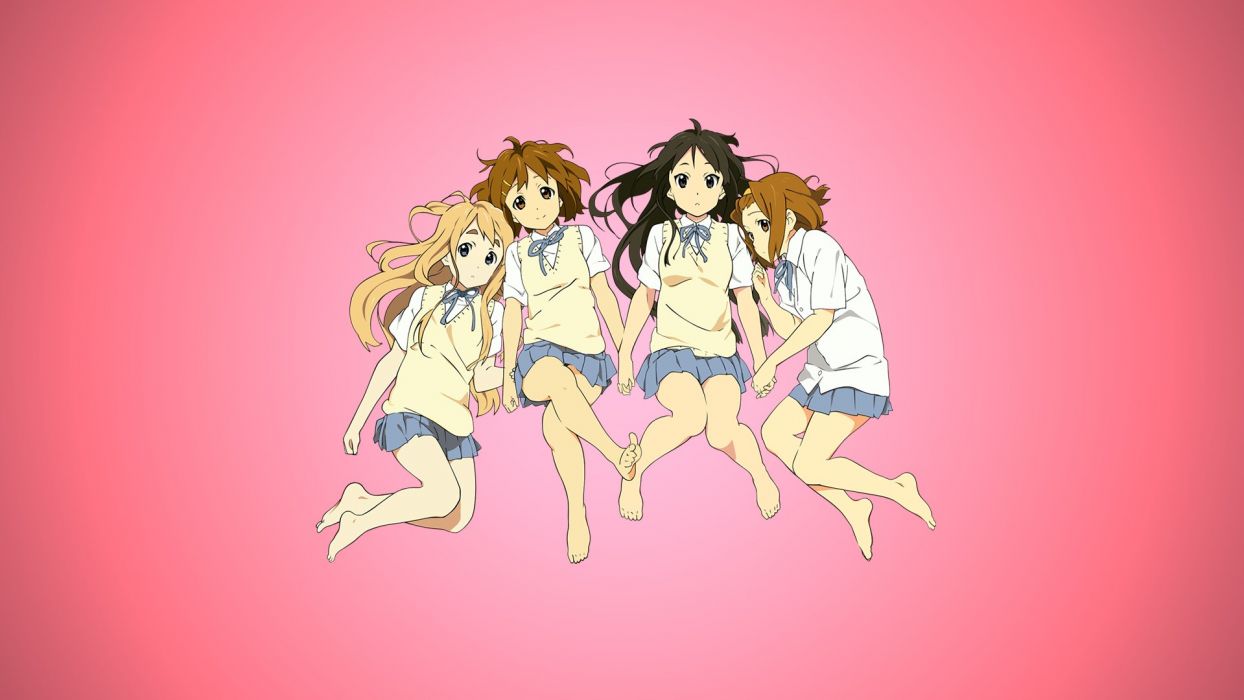 Pink Bacground Anime Girls K ON! School Girl Wallpaperx1080