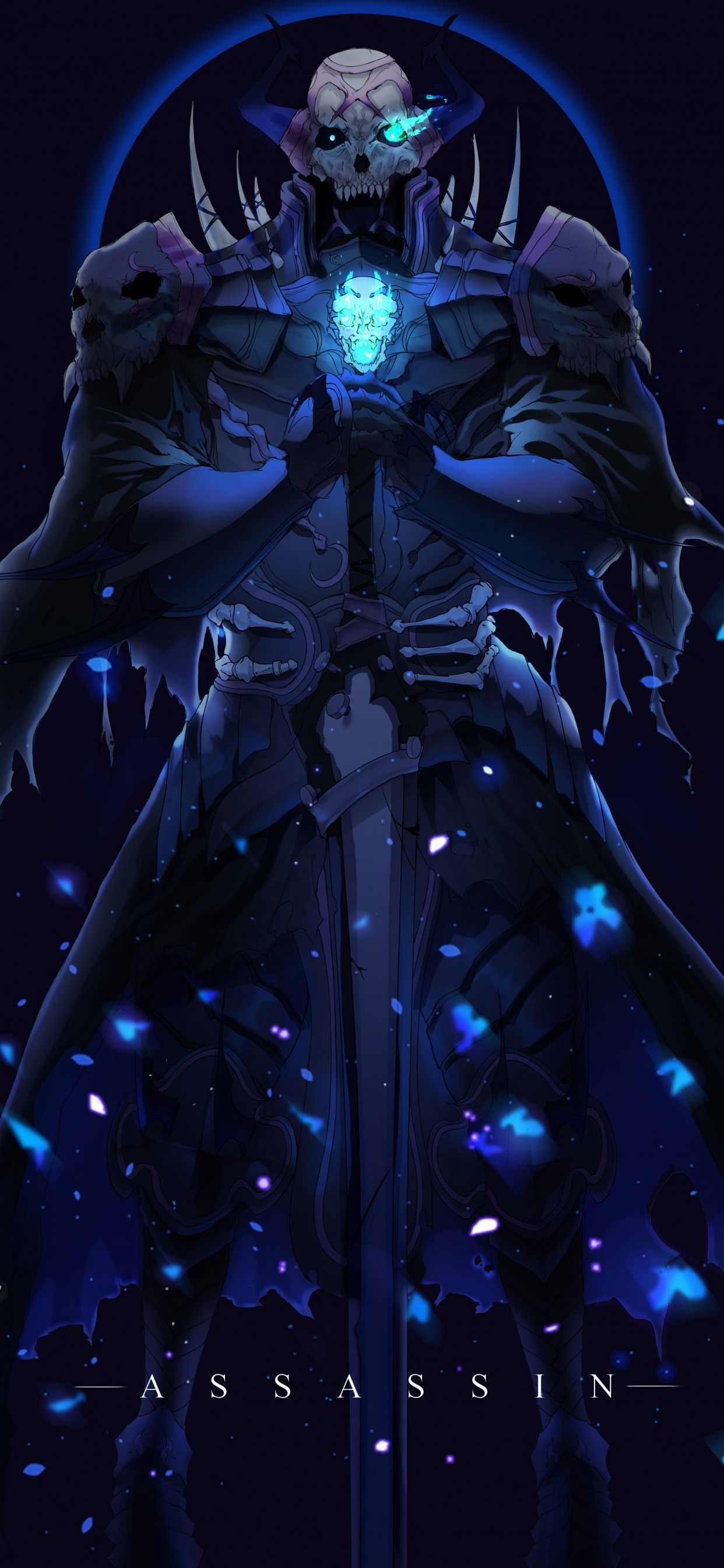 Download 1242x2688 King Hassan, Fate Grand Order, Skull, Warrior