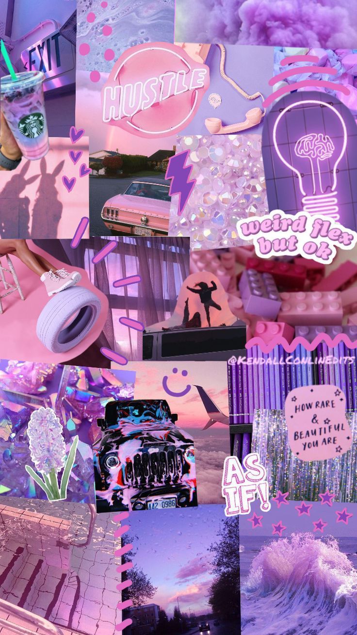 Instagram: #pink #purple #edit #collage #pinkaesthetic. Purple wallpaper iphone, iPhone wallpaper tumblr aesthetic, Aesthetic iphone wallpaper