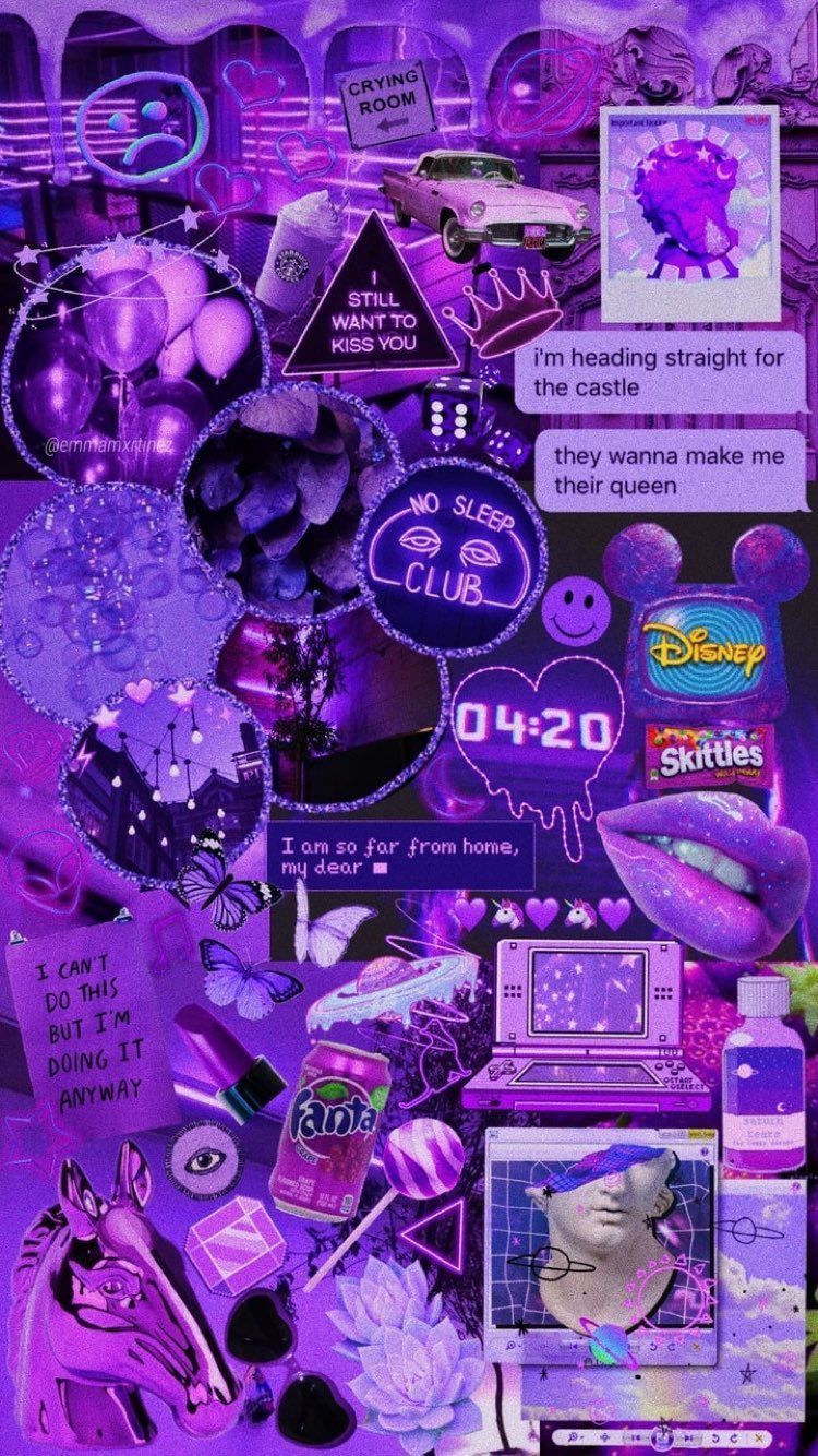 Featured image of post View 12 Iphone Purple Aesthetic Collage Wallpaper