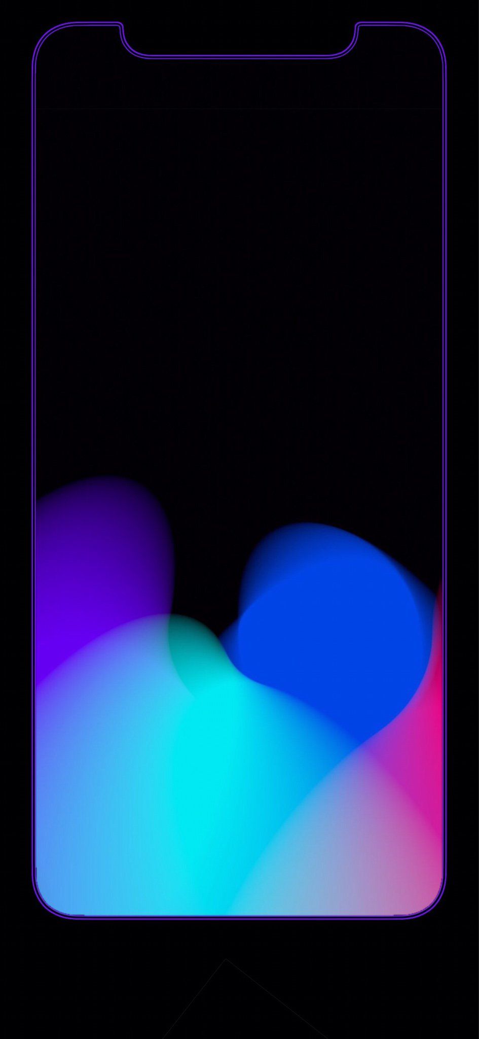 iPhone X Blue Outline Wallpaper