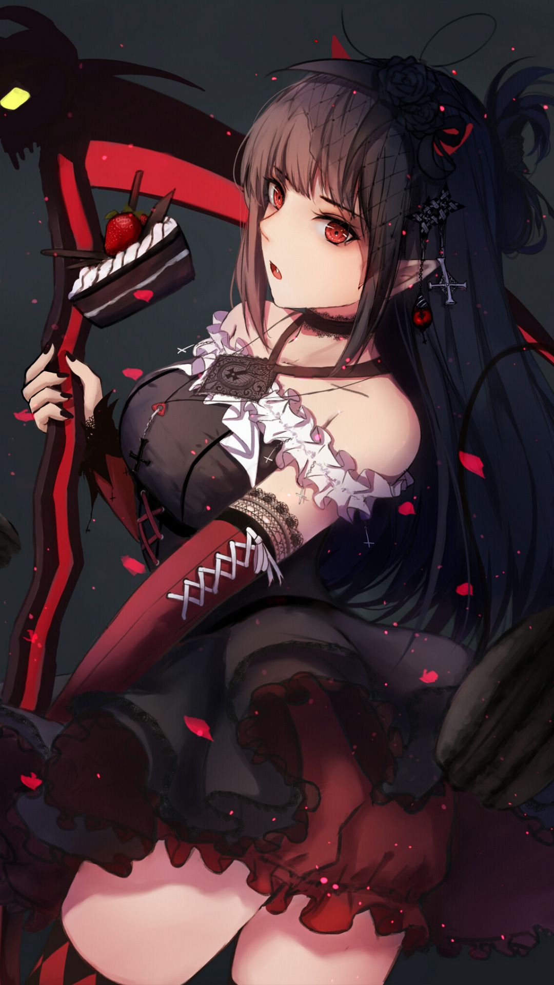Download 1080x1920 wallpaper dark, anime girl, ruby rose. Total