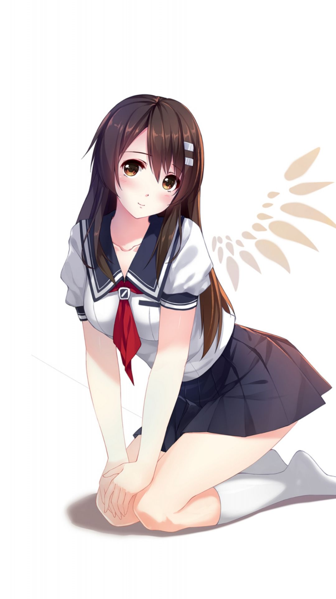 Download Cute, anime girl, school uniform, art wallpaper