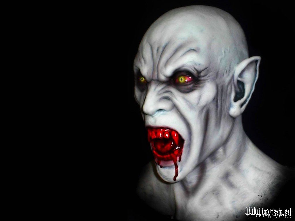 Download wallpaper: terrible vampire, blood, dogtooth, grin, wallpaper for desktop