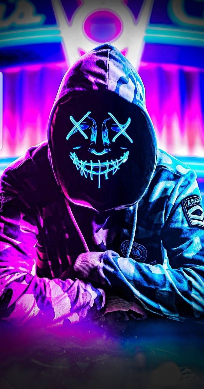 Download Neon mask wallpaper