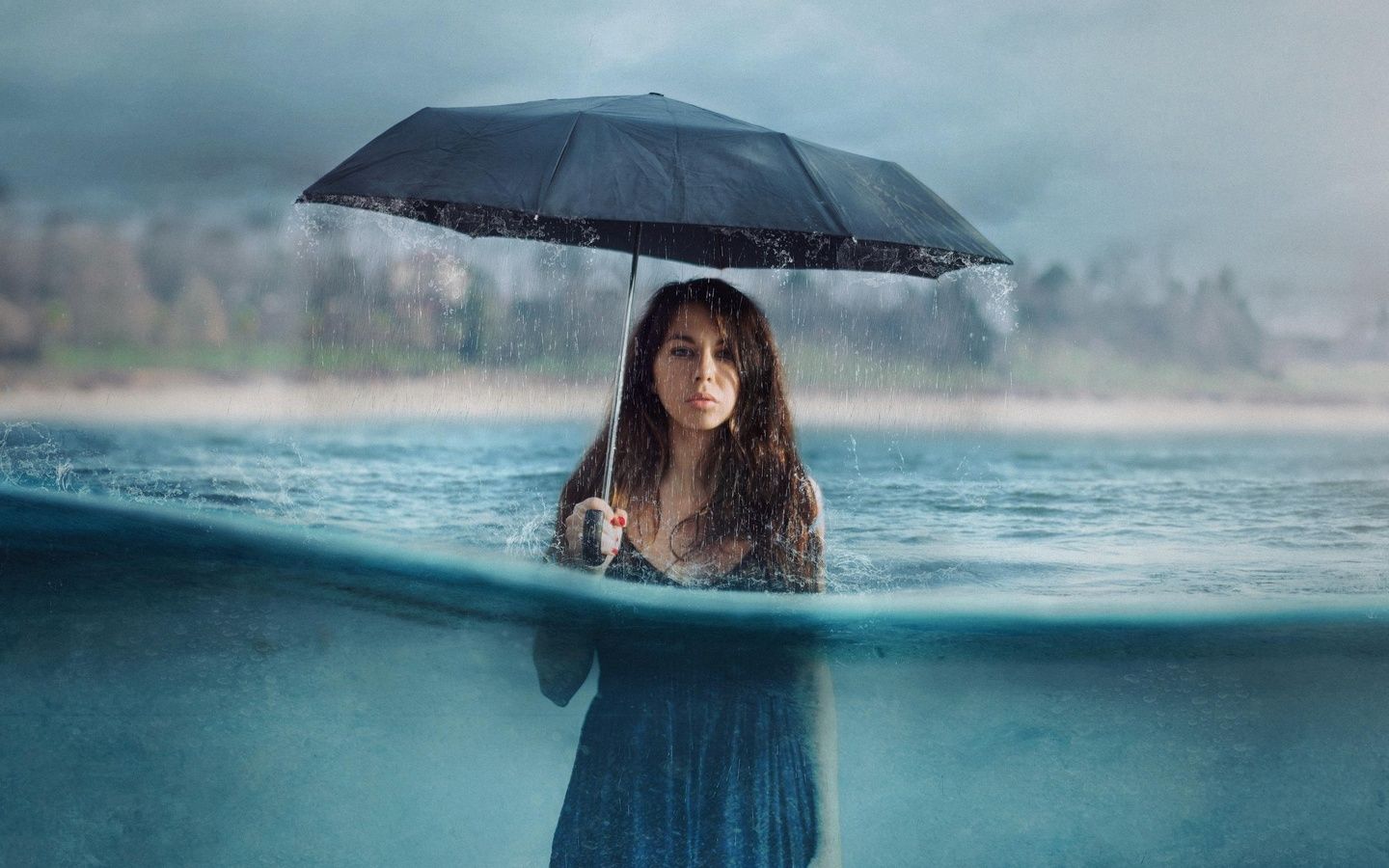 Photography Manipulation Umbrella Girl Women Rain