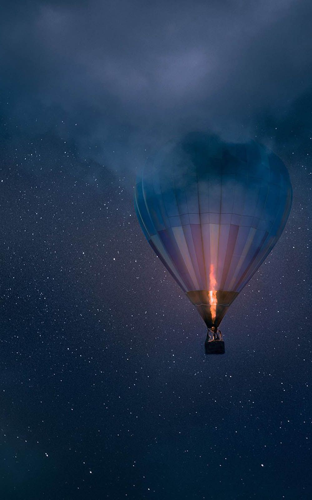 Night Air Balloon Flight 4K Ultra HD Mobile Wallpaper