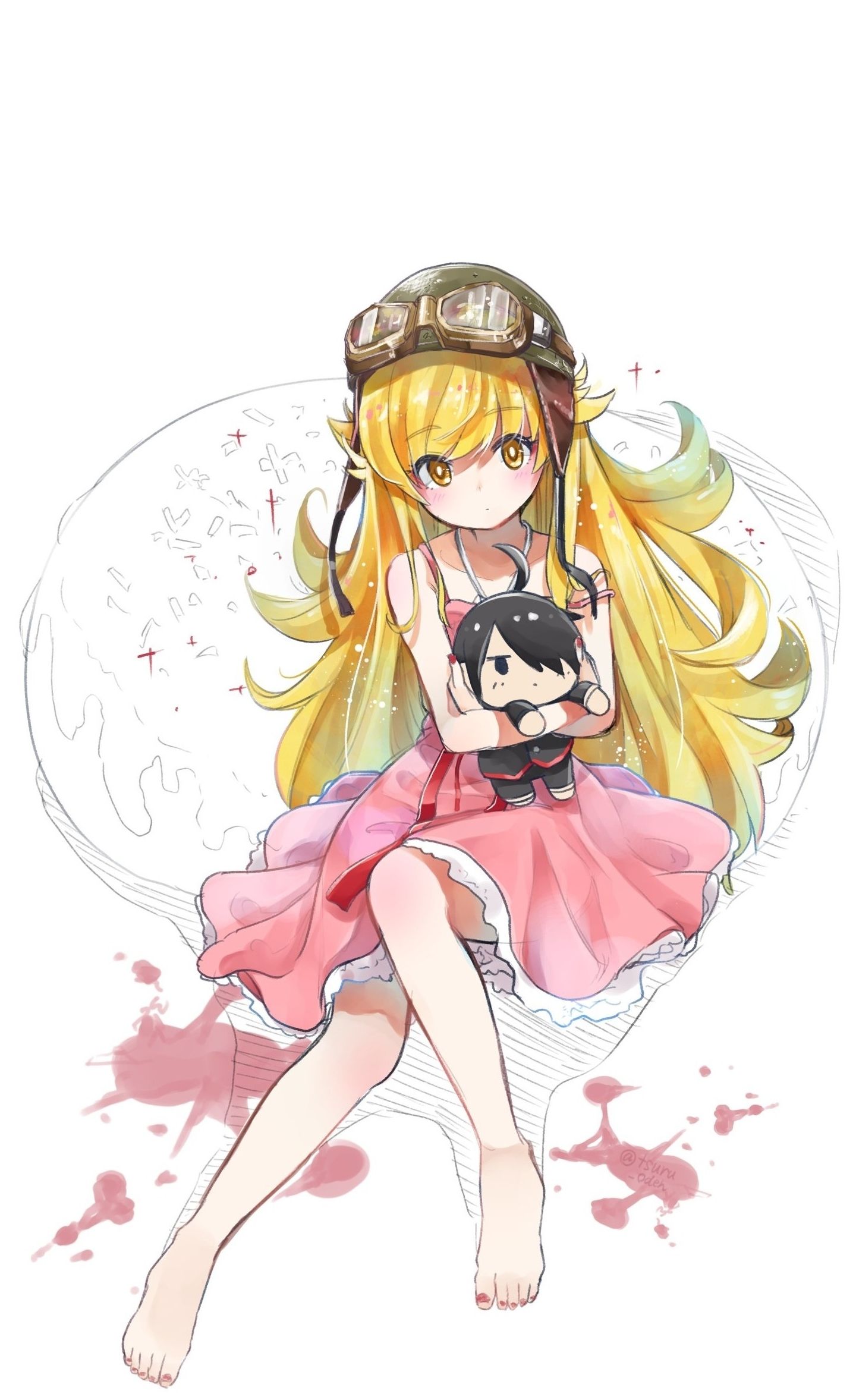 Download 1440x2960 wallpaper cute, anime girl, artwork, shinobu