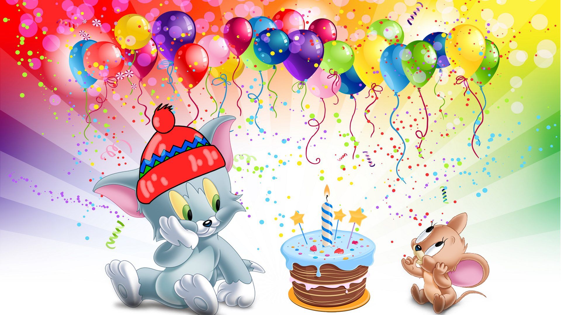 Tom And Jerry First Birthday Cake Desktop HD Wallpaper For Mobile
