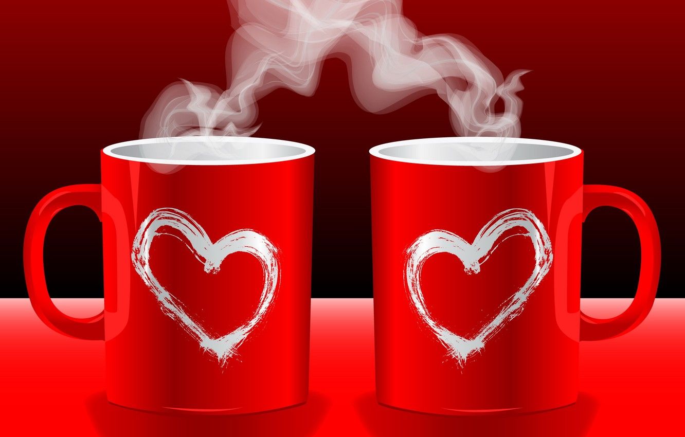 Wallpaper love, red, background, Wallpaper, tea, mood, coffee, hot