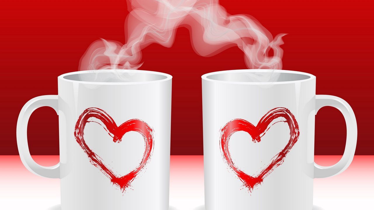 Download wallpaper 1280x720 cup, hot, heart, love hd, hdv, 720p HD