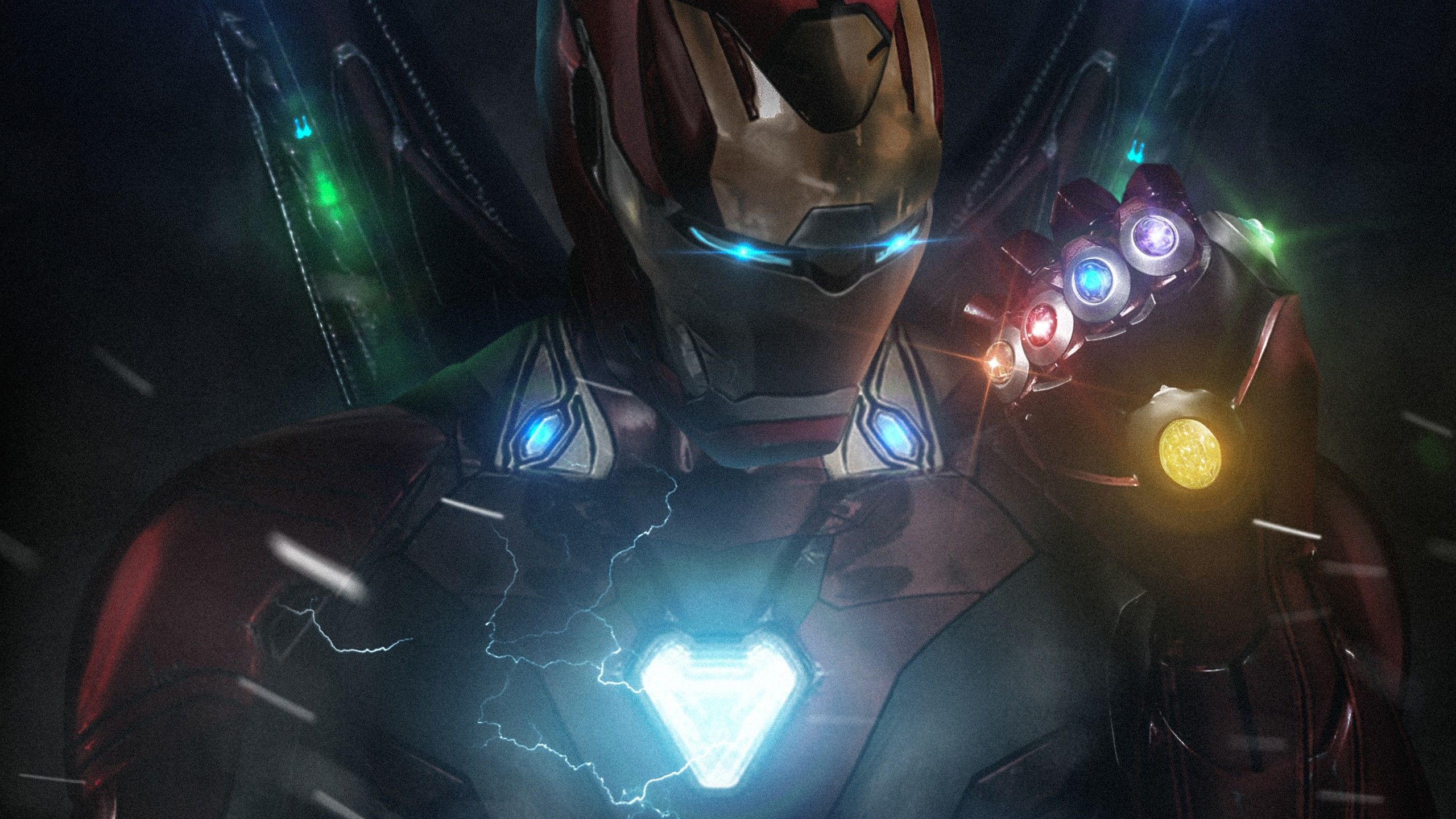 Wallpaper Iron Man, Infinity Gauntlet, HD, Creative Graphics