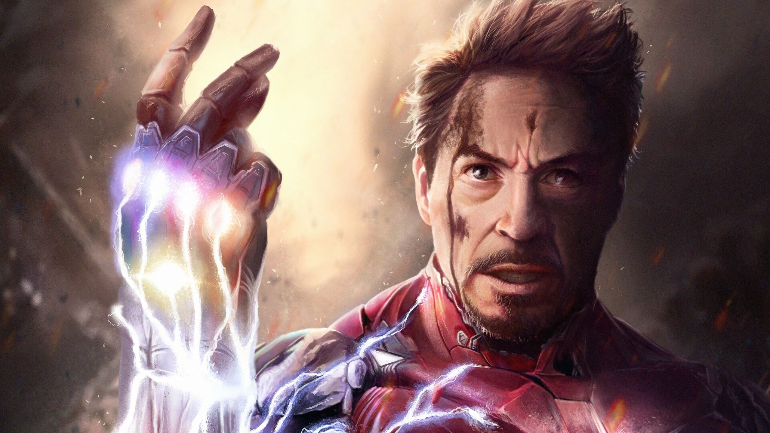 Iron Man Snap Infinity Stones Avengers Endgame 4K Wallpaper