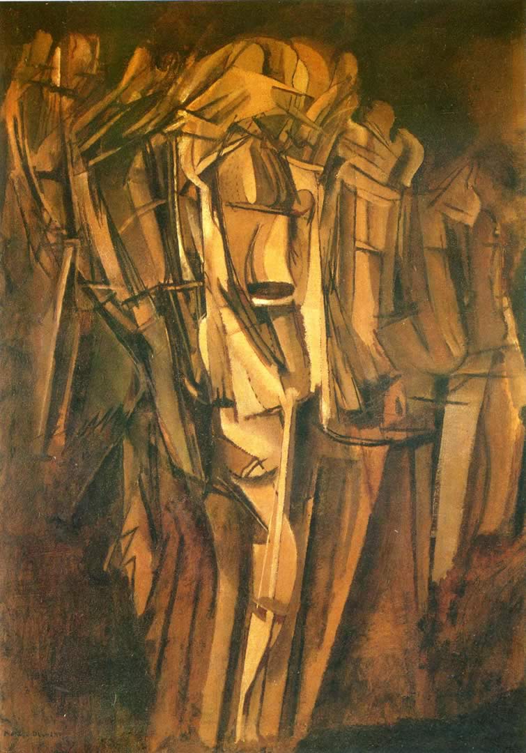 Sad Young Man On A Train Duchamp Wallpaper Image