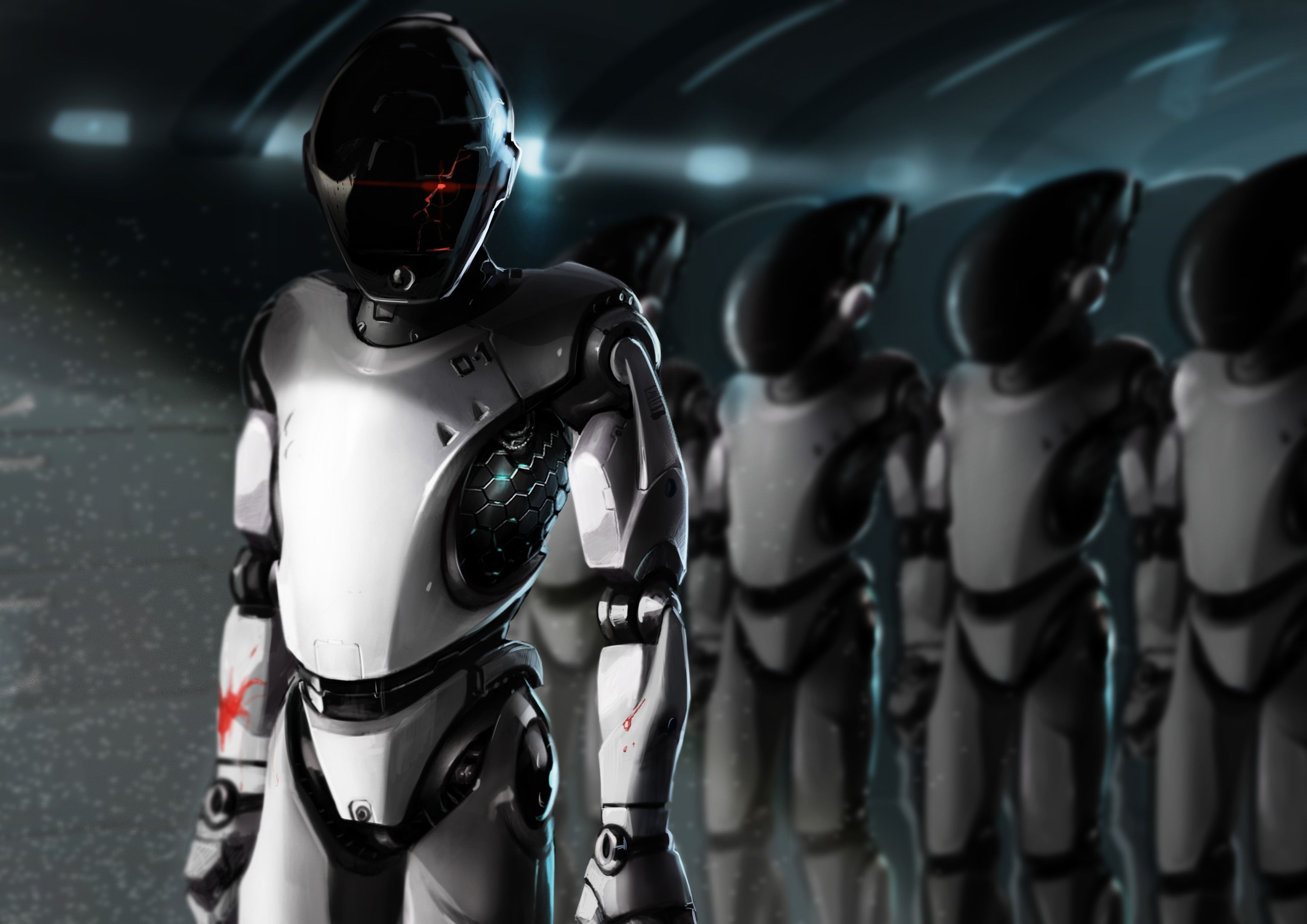 Robot android machinery suit plugsuit plug cyborg wallpaperx2480