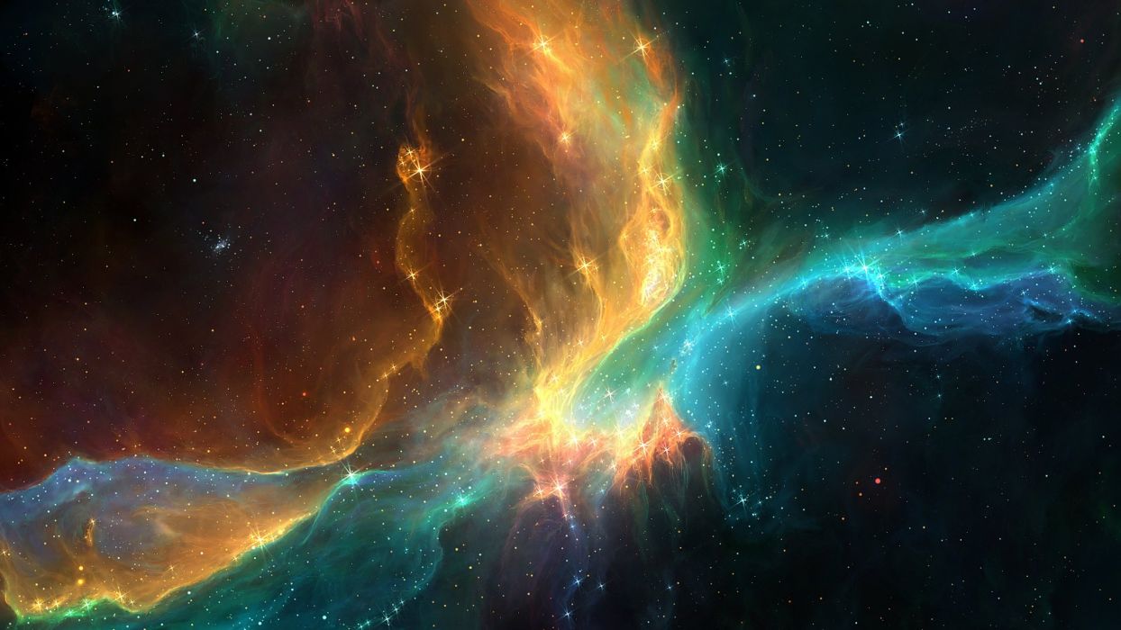 Art space galaxy stars lights nebula wallpaperx1080