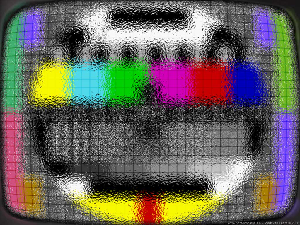 Wallpaper: 'Wired Glass Test Card' of a test card