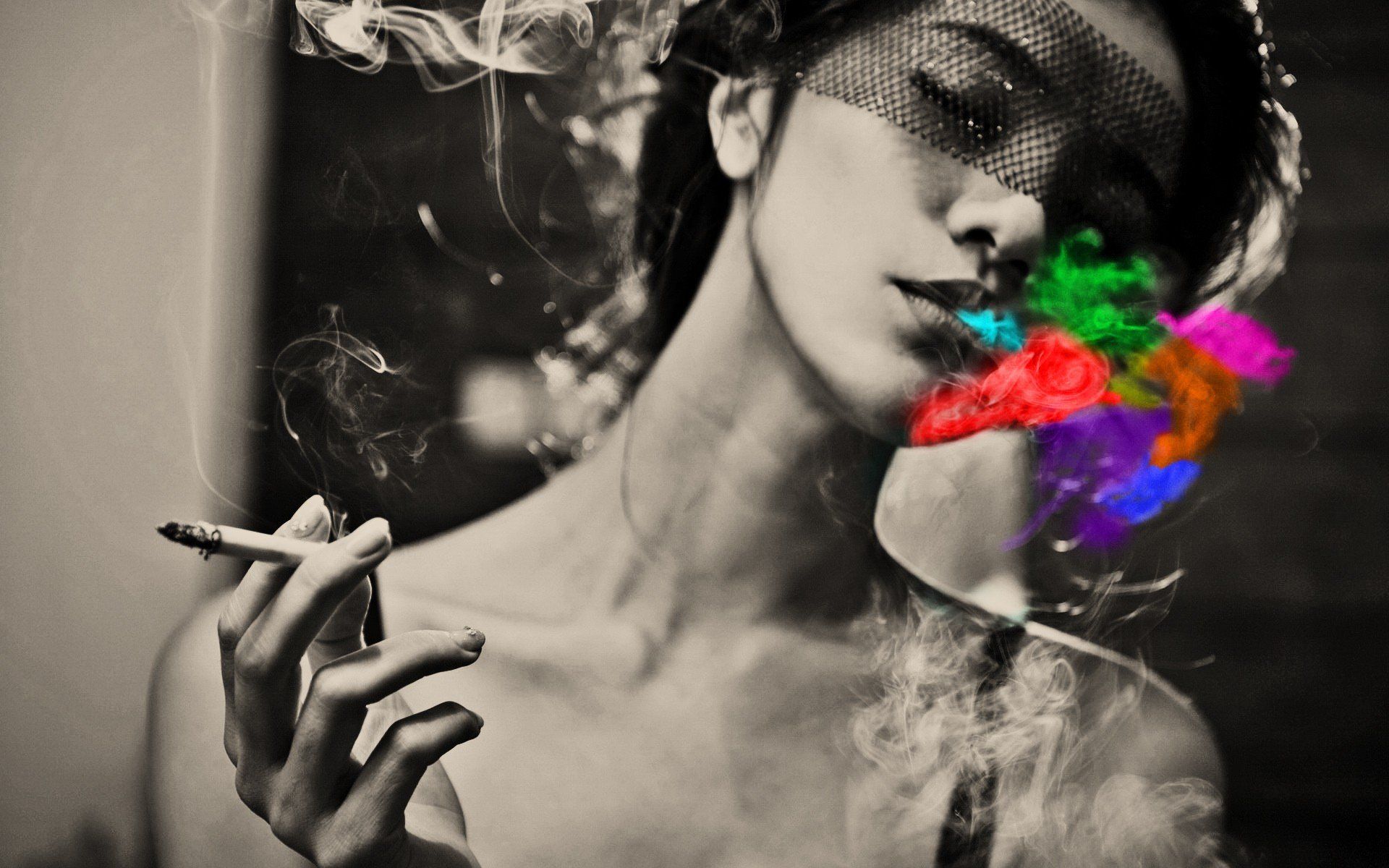 Smoking Smoke Rainbows Colors High Res Wallpaperx1200