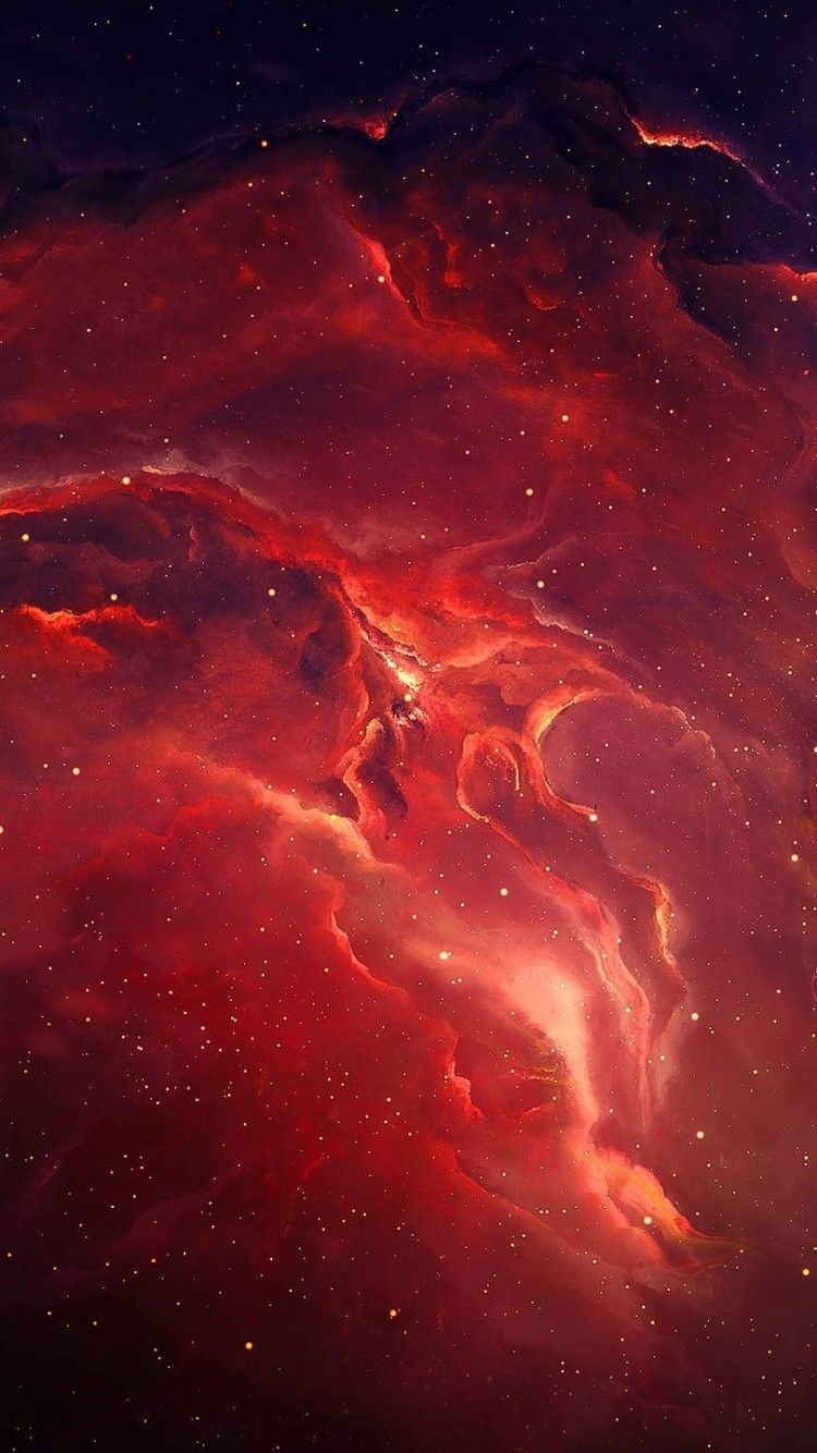 Download 750x1334 Red Nebula, Galaxy, Digital Art Wallpaper