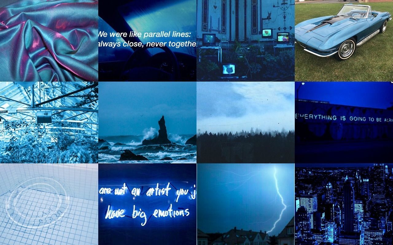 Aesthetic Background Collage Blue Wallpaper Portal
