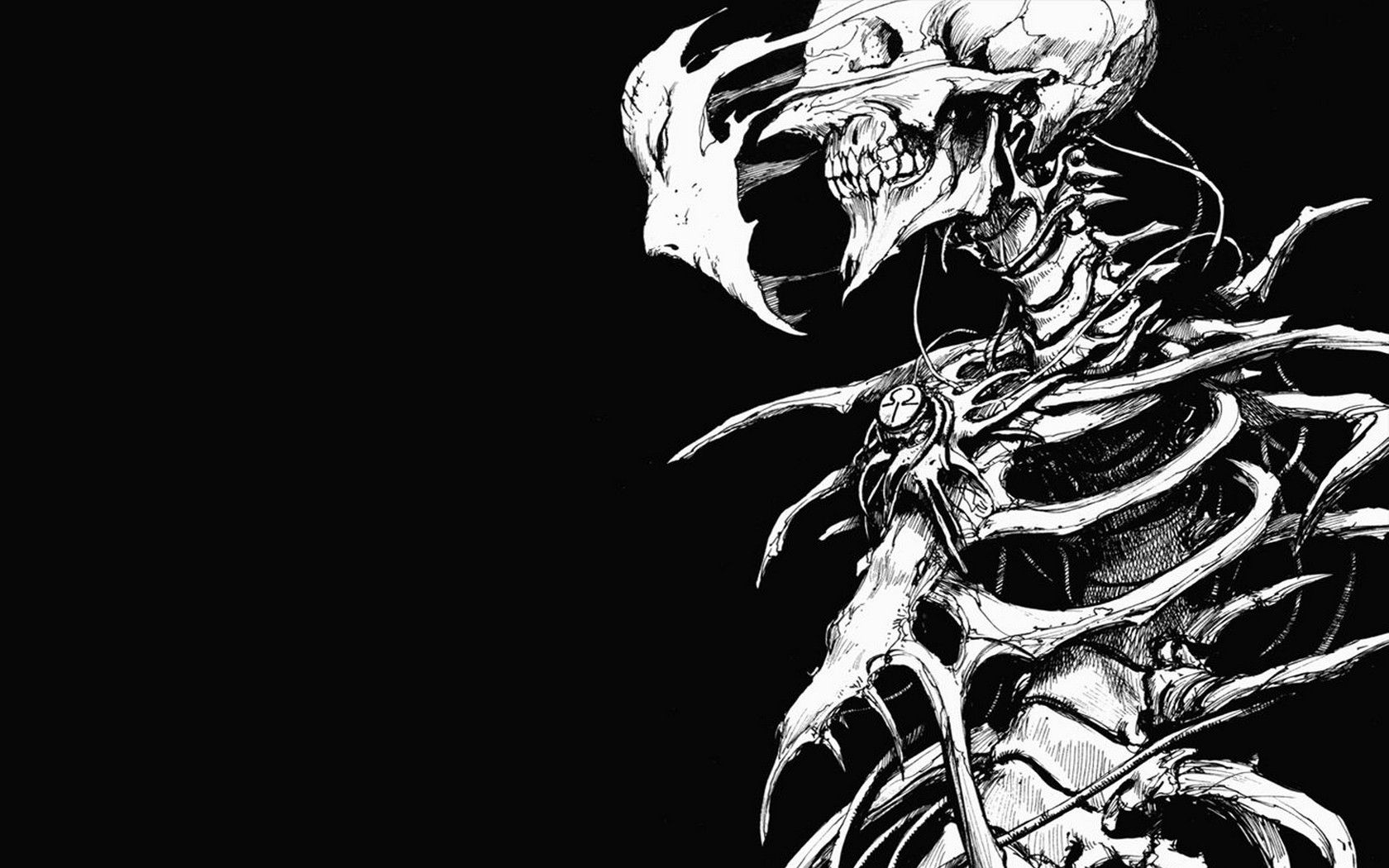 #drawing, #skull, #face, #bones, #Biomega wallpaper. Mocah.org HD Wallpaper