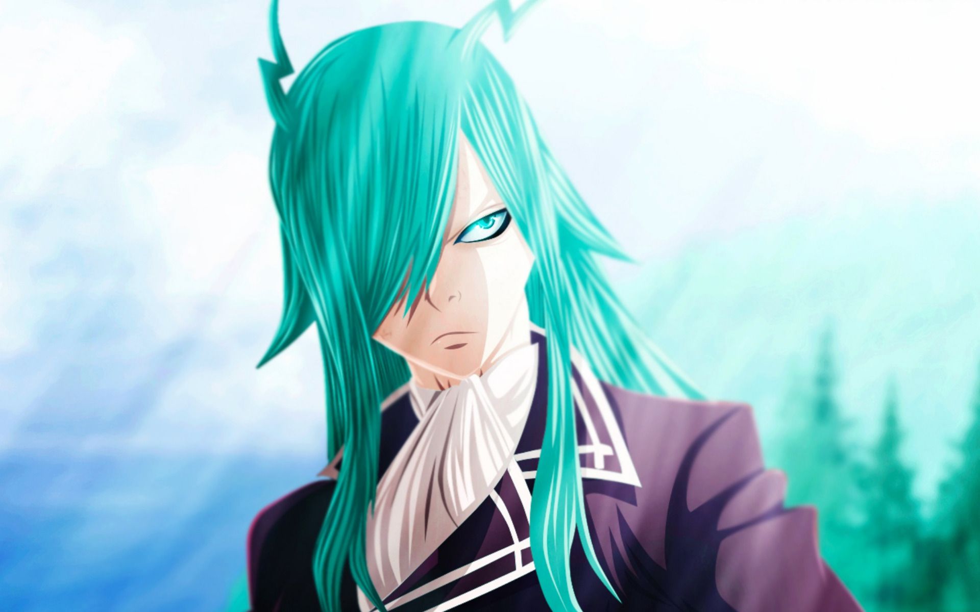 Download wallpaper Freed Justine, green hair, Fairy Tail, mage