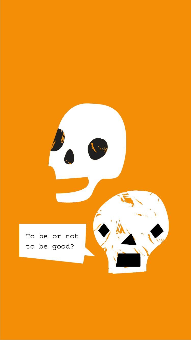 arvowear #skulls #hamlet #halloween #orange #background #minimal