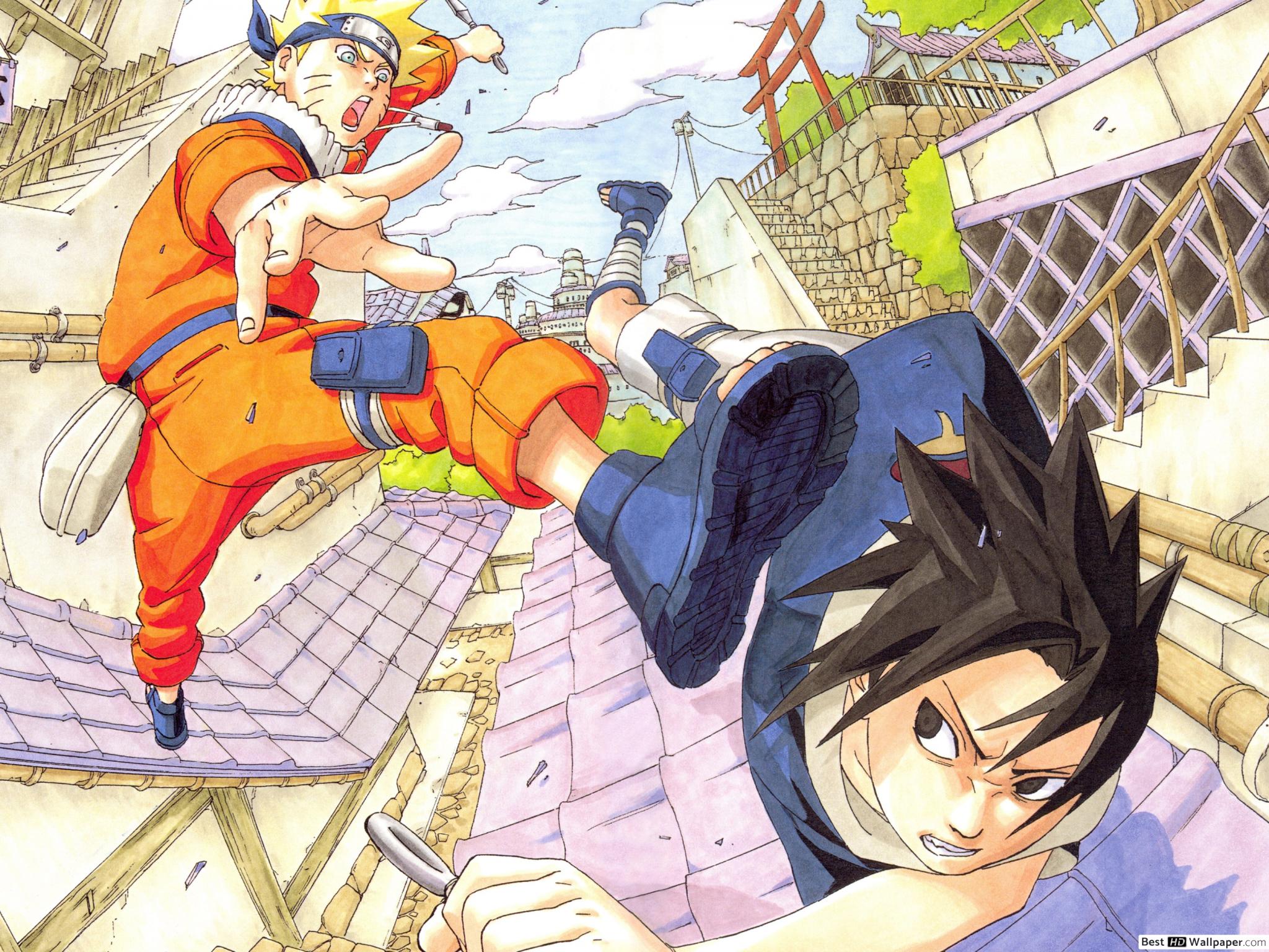 Sasuke Uchiha vs.Naruto Uzumaki HD wallpaper download