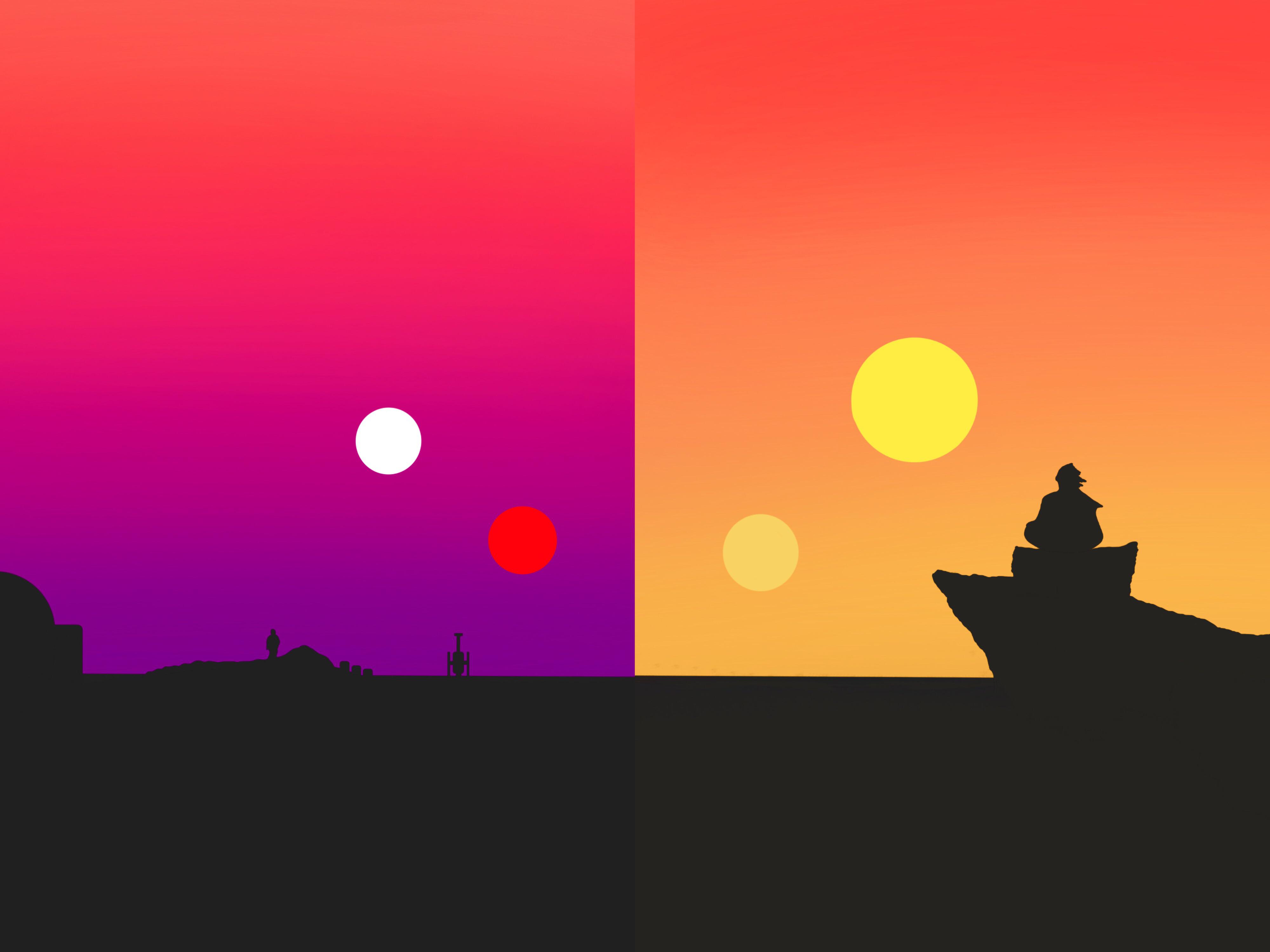 Binary Sunset Minimalist Wallpapers - Wallpaper Cave