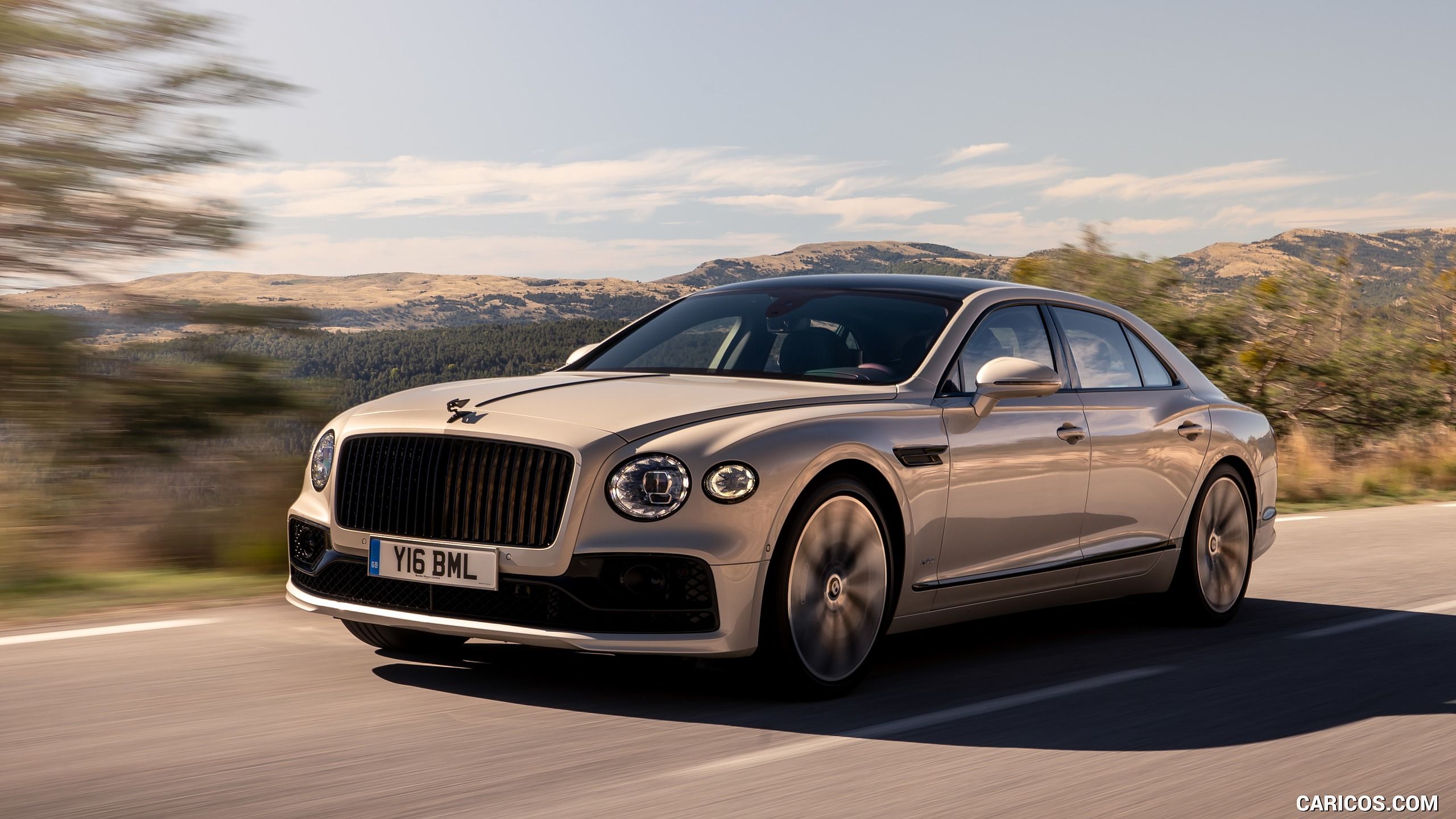 Bentley Flying Spur (Color: White Sand) Three Quarter