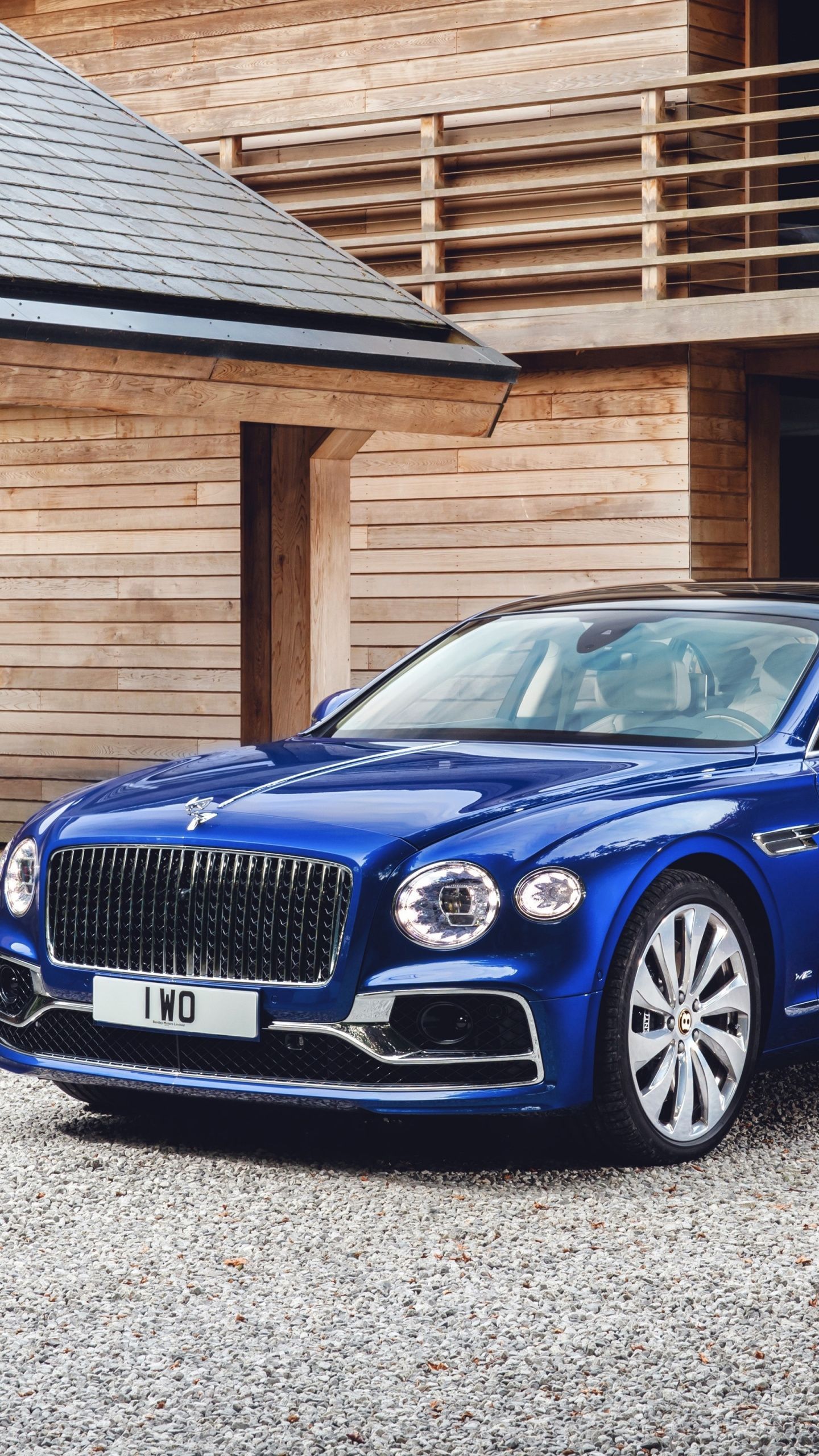 Luxury car, Bentley Flying Spur, blue wallpaper
