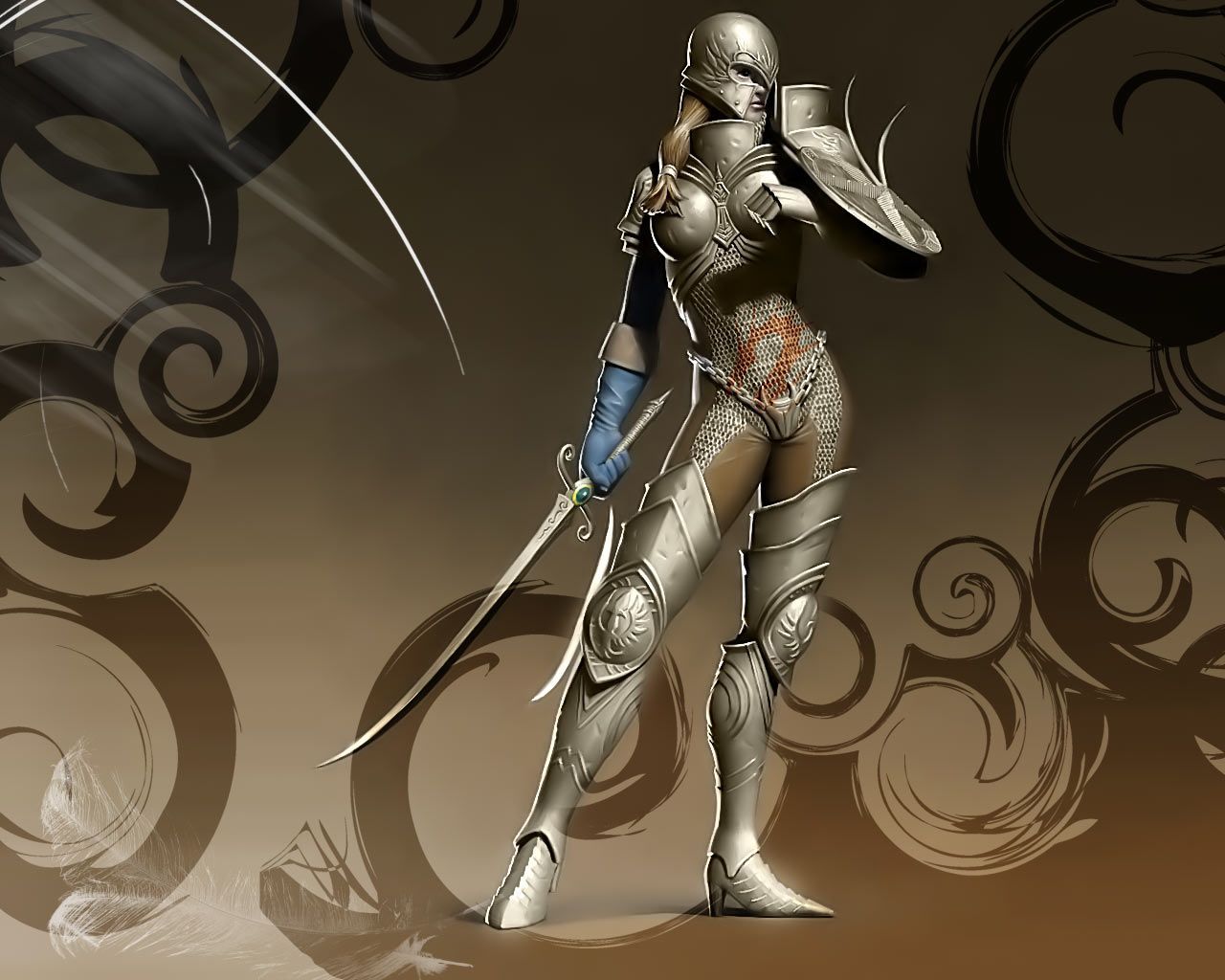 Beautiful Knight (Desktop Wallpaper). Female knight, Fantasy, Knight