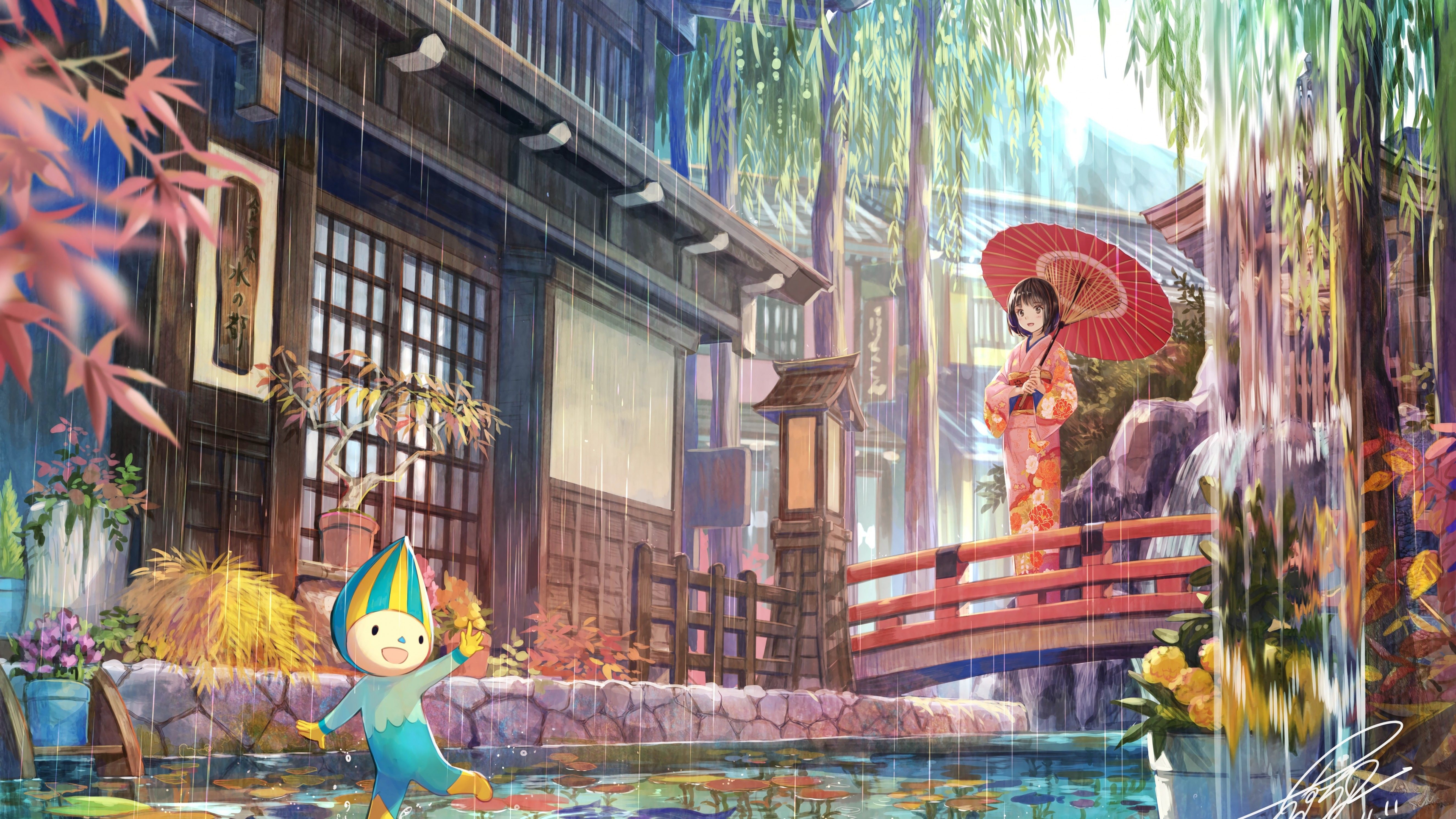 Japanese Anime Town Landscape HD wallpaper | Pxfuel