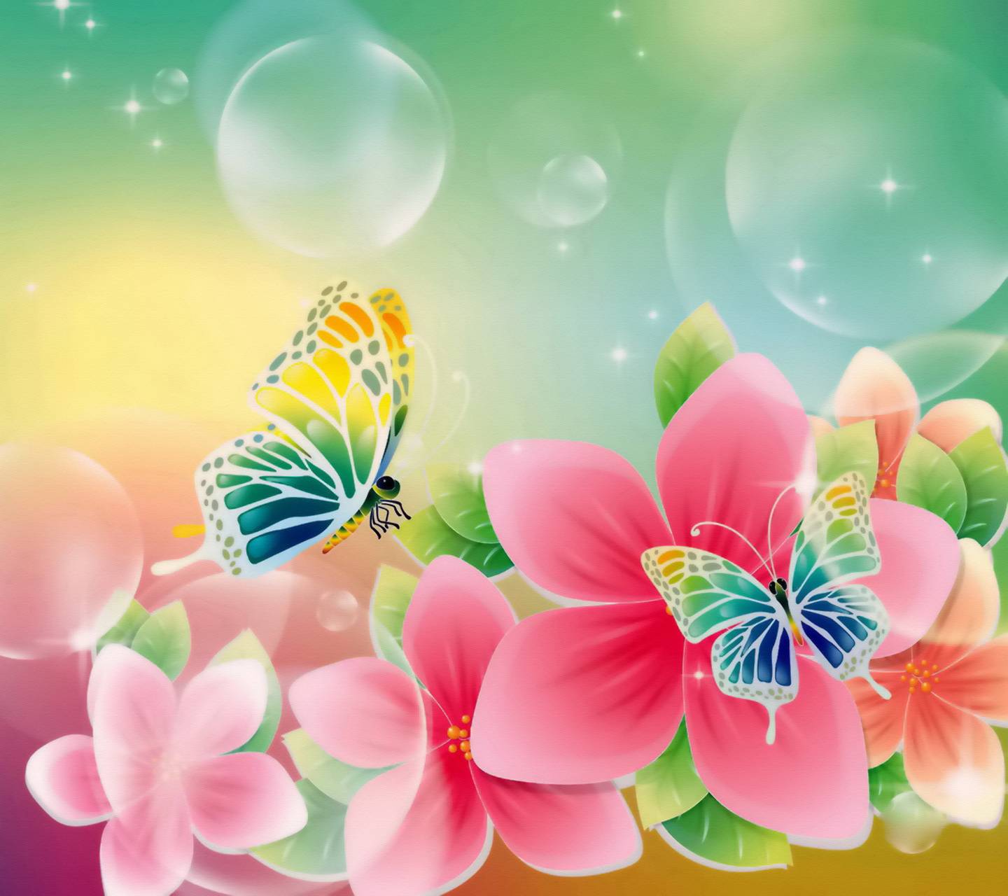 Floral Bubbles wallpaper