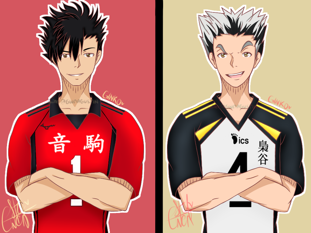 Kuroo Tetsuro & Bokuto Koutarou (Haikyuu!!) ginko_desu