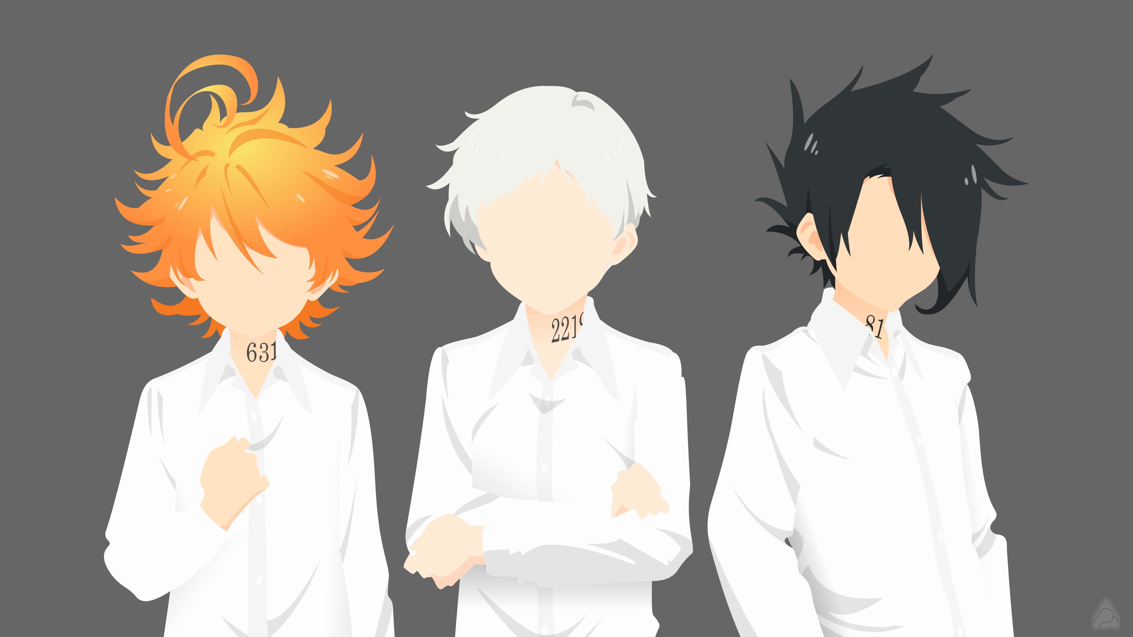 The promised neverland Emma (The Promised Neverland) Norman (The Promised Neverland) Ray (The Promised Neverland). Anime canvas, Neverland art, Wallpaper pc anime