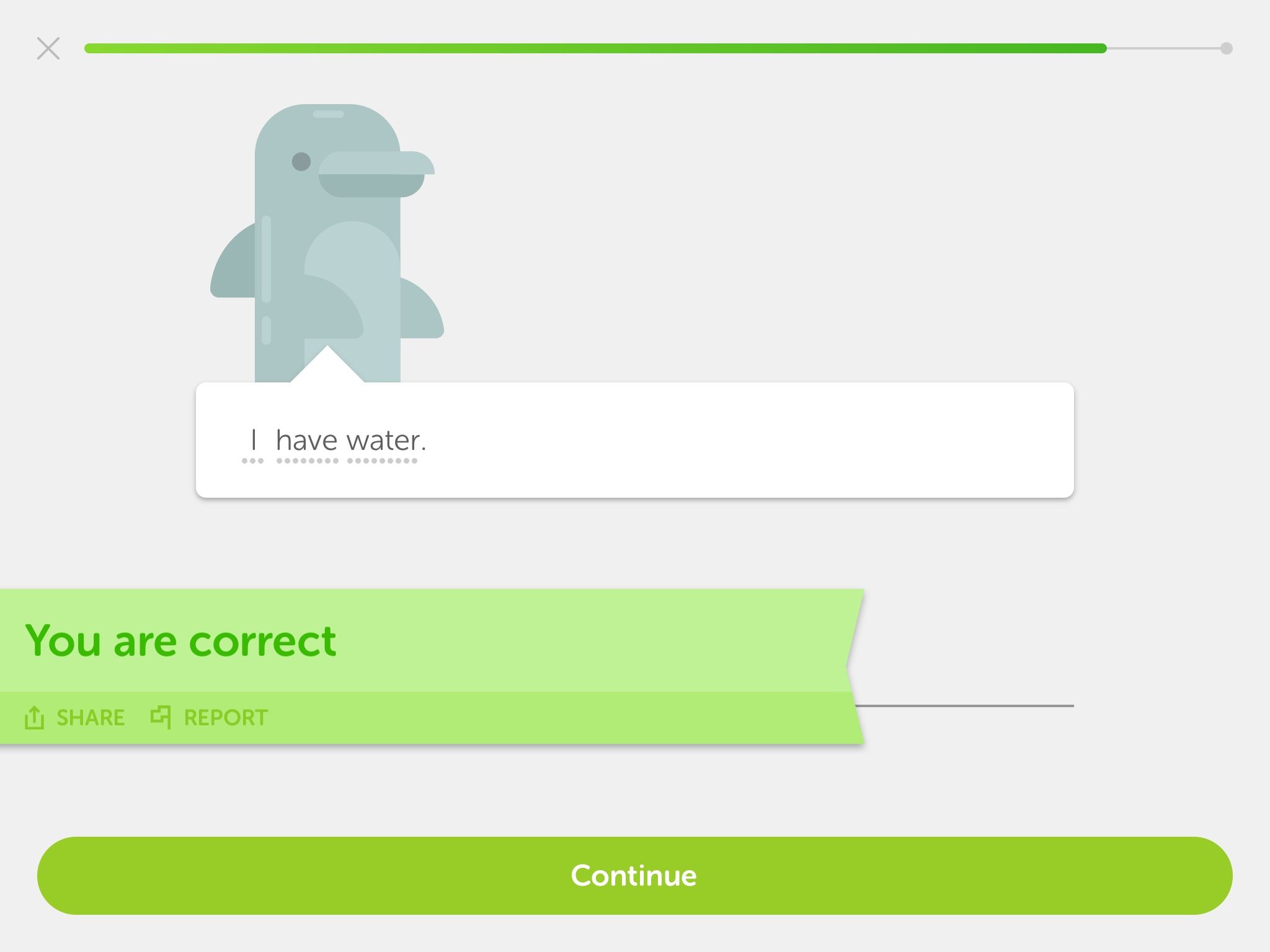 Just on duolingo, when suddenly a dolphin