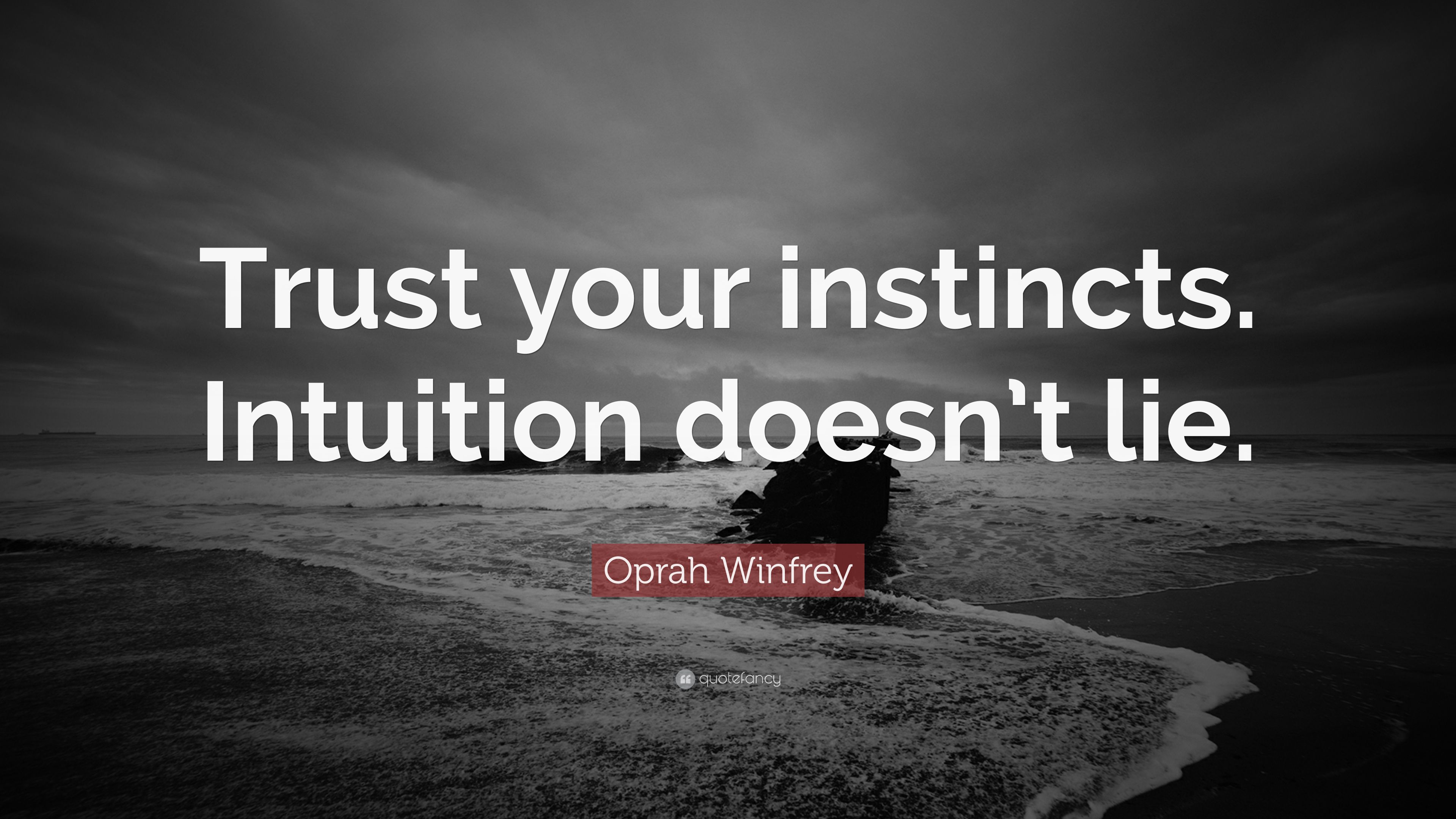 Oprah Winfrey Quote: “Trust your instincts. Intuition doesn't lie
