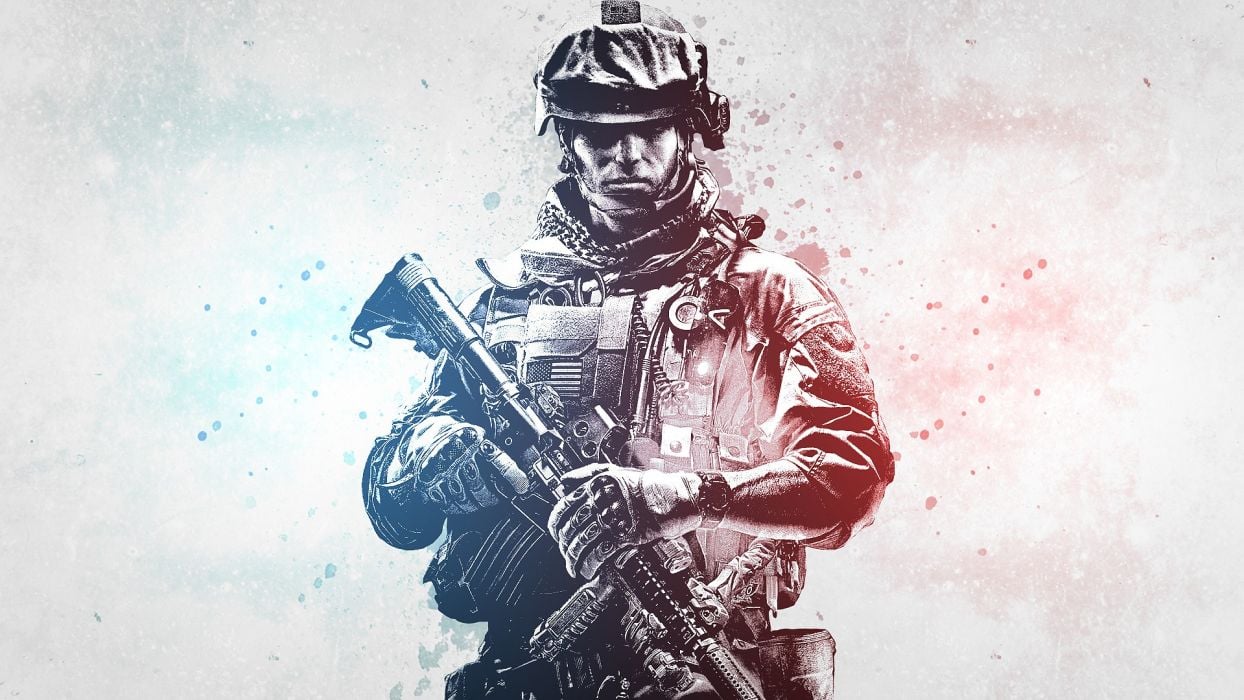 Soldiers video games war guns weapons eotech Battlefield 3 arms