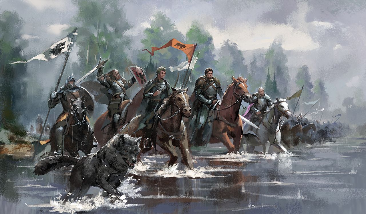 Wallpaper Game of Thrones armour Horses Knight film Water Painting