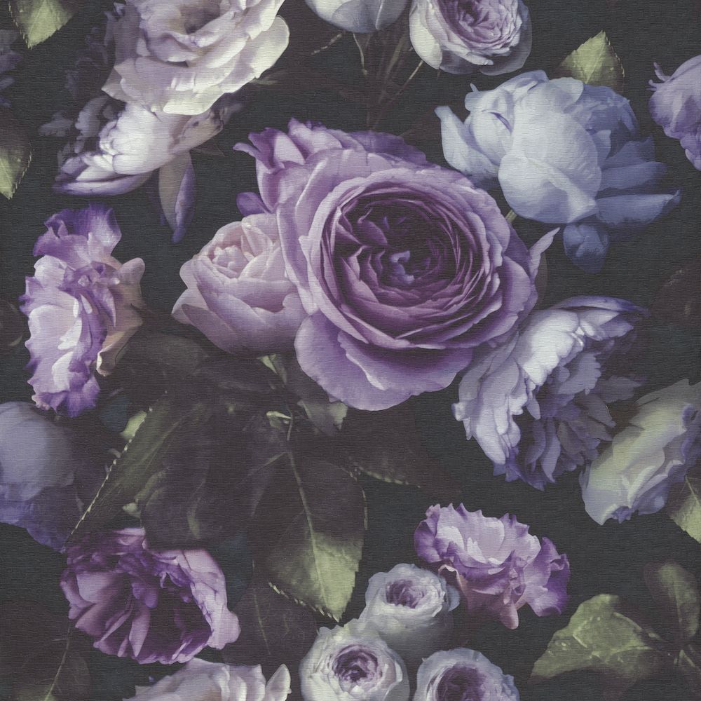 Grandeco Opus Vintage Floral Purple Wallpaper OS3011. Wallpaper