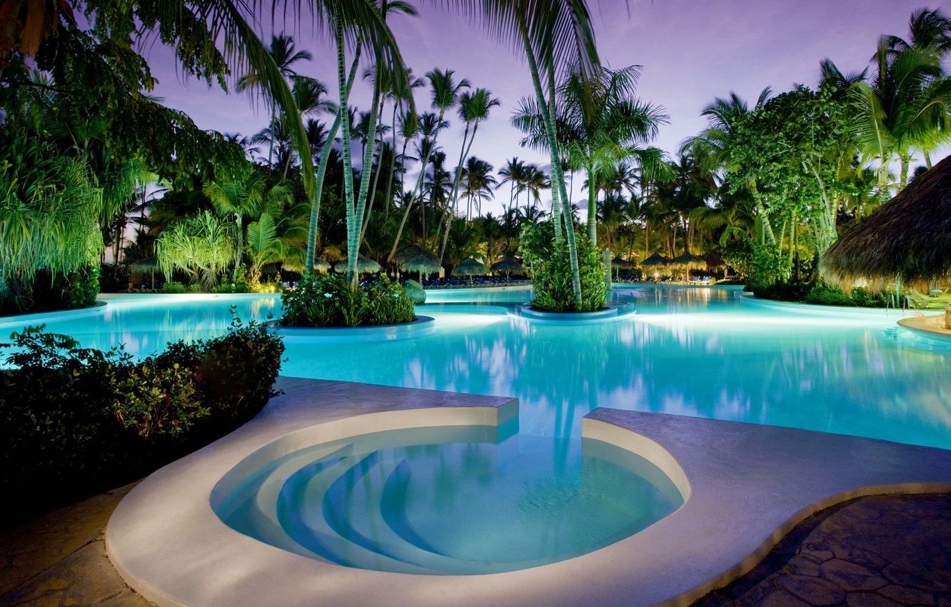 Wallpaper pool, hotel, exterior, tropical., Meria, Caribe image