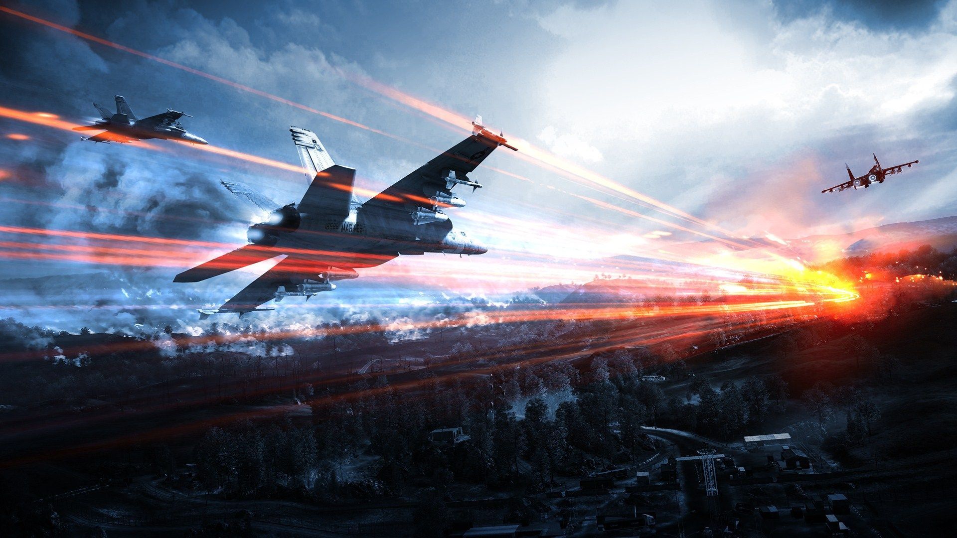Game Battlefield 3 Fighter Jets Incoming Missiles Wide HD