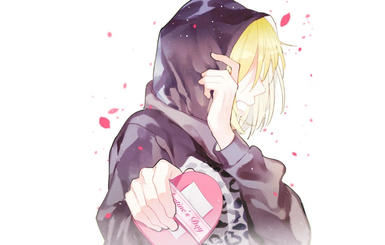 Wallpaper anime, art, guy, heart, Valentine's day, Yuri on Ice, Yuri Plisetsky image for desktop, section сёдзё