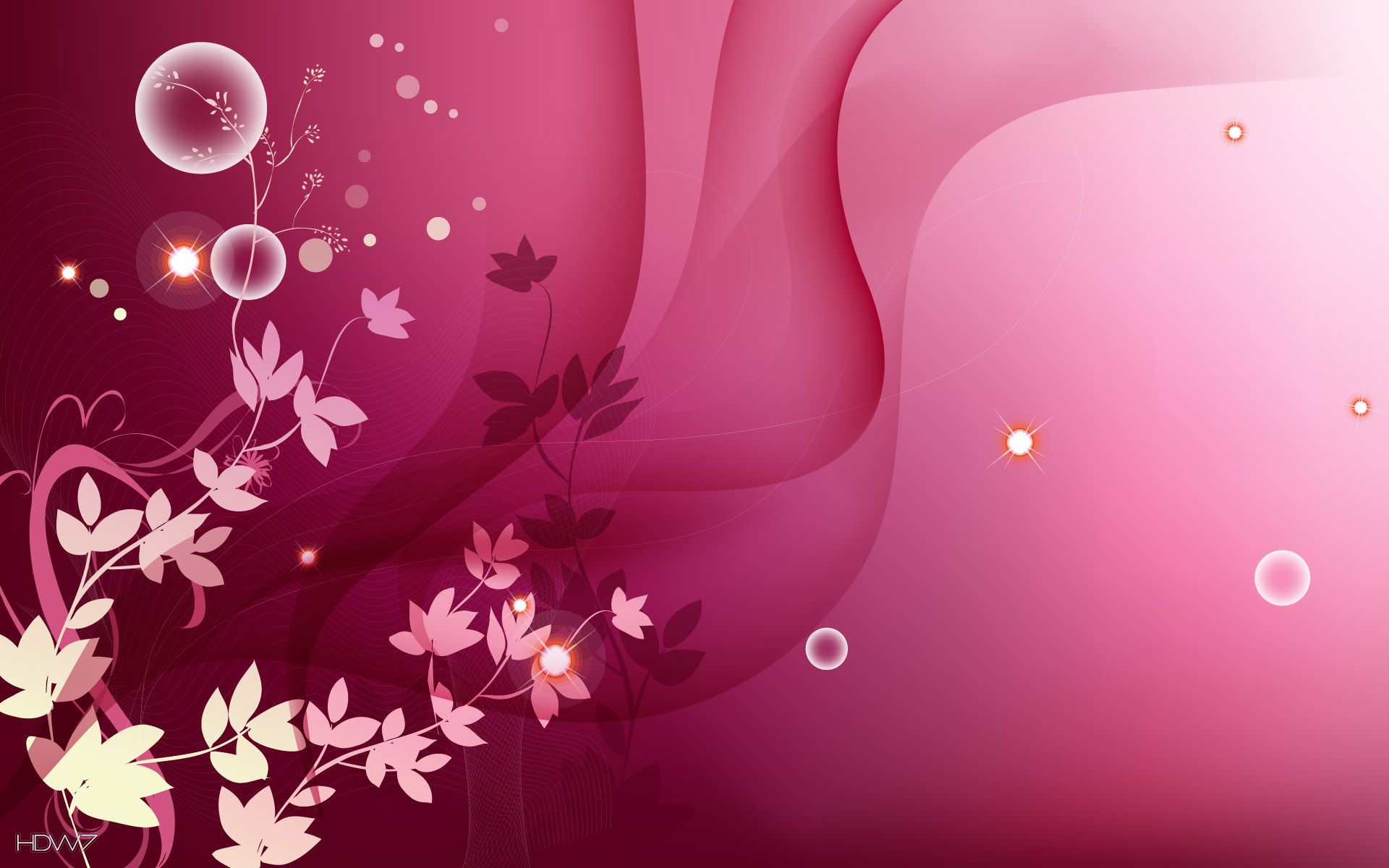 abstract pink flowers vector HD. HD wallpaper gallery