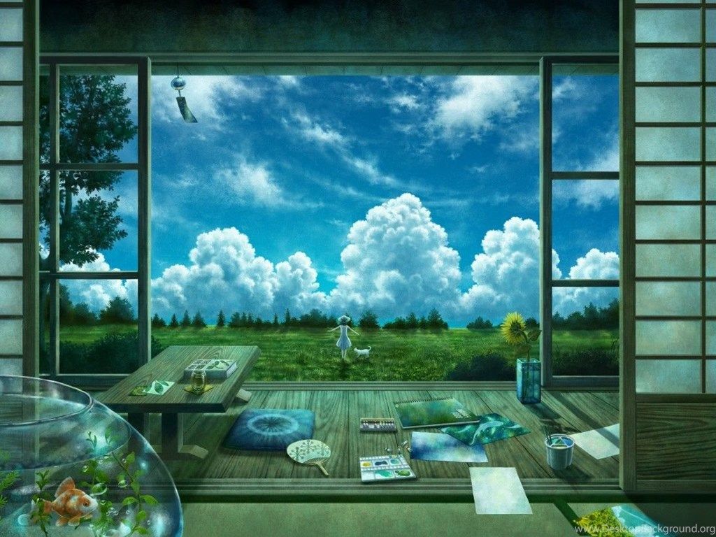 Anime, Landscape Wallpaper HD Desktop Background