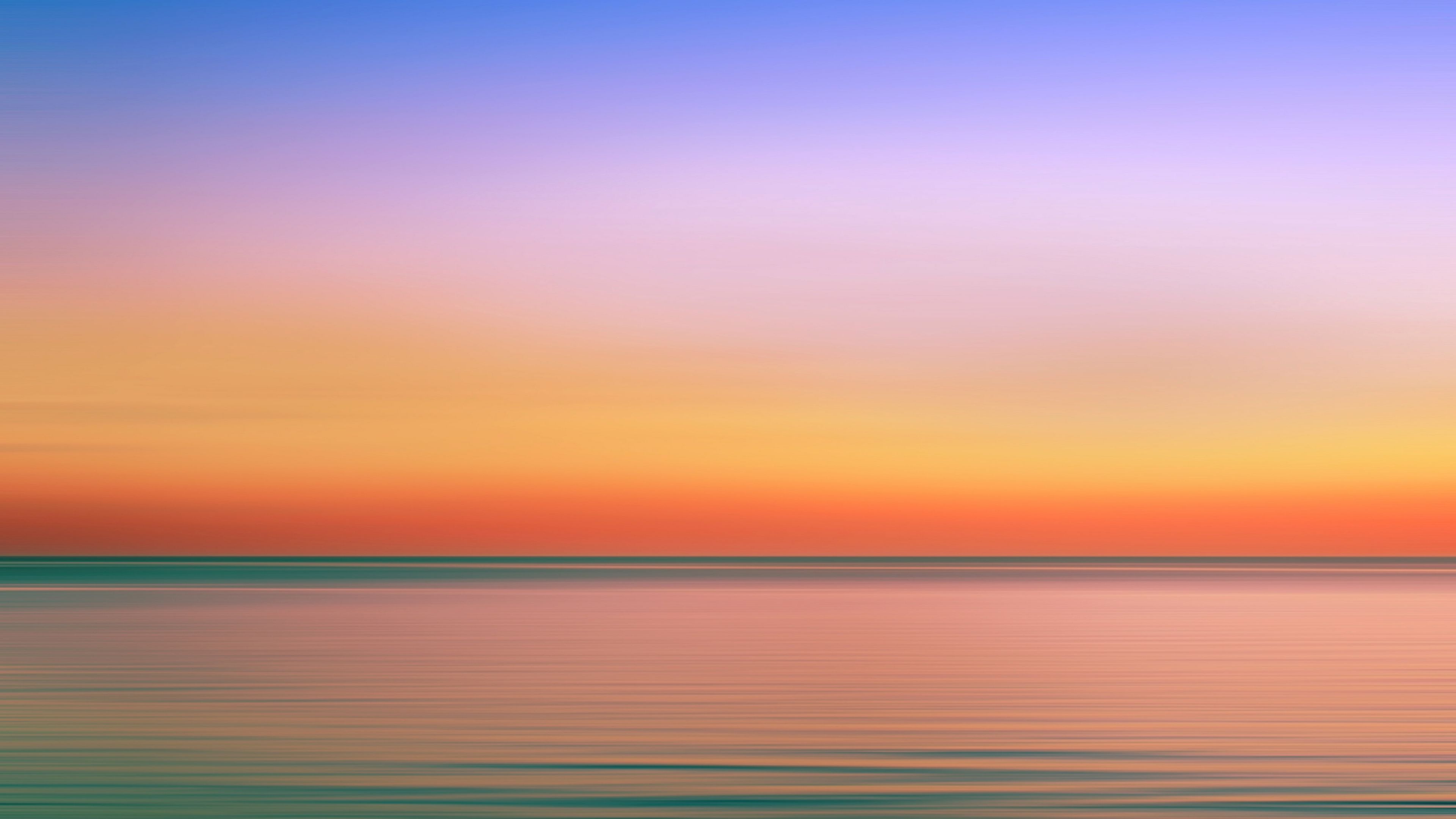 Download wallpaper 3840x2160 sunset, horizon, sea, minimalism, sky